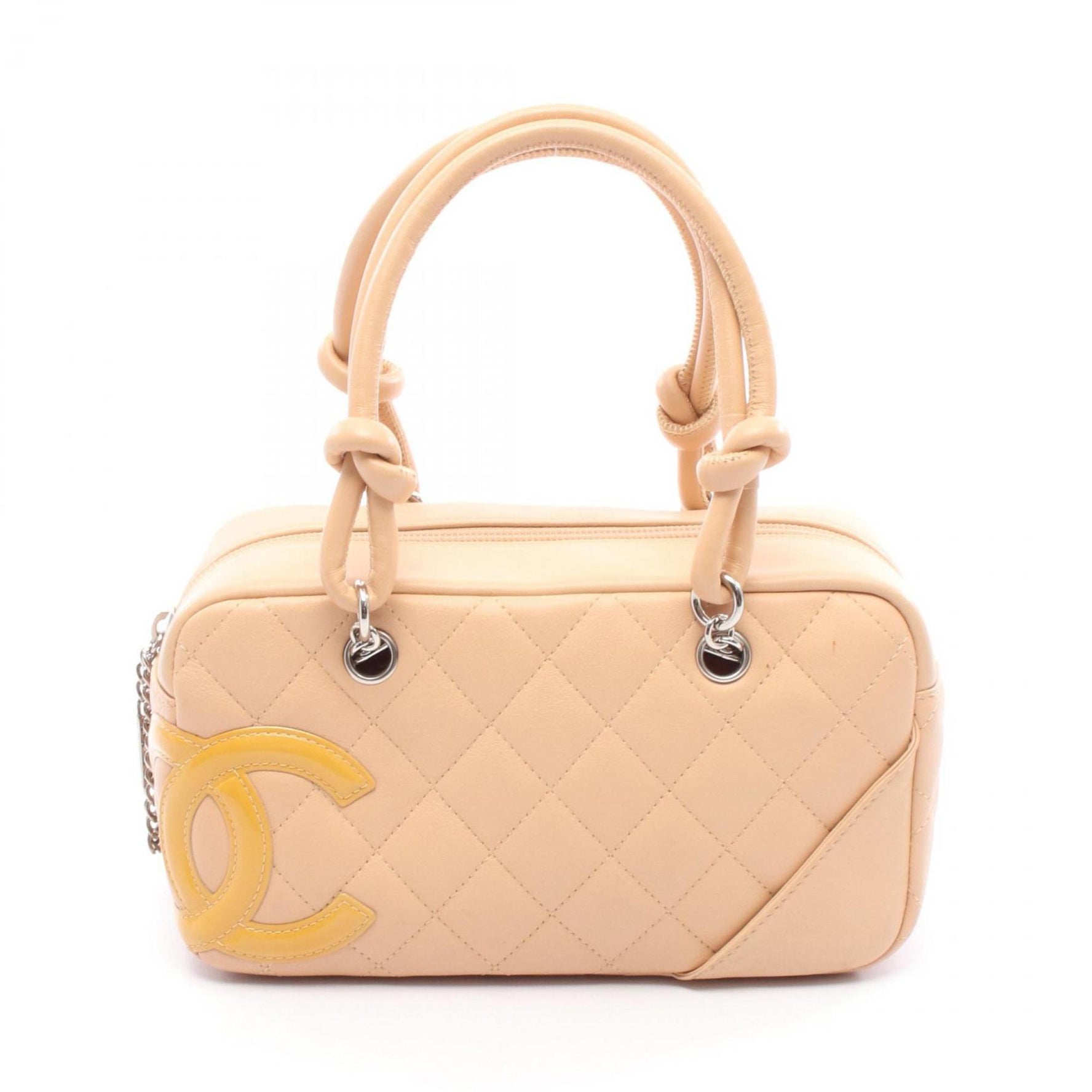 CHANEL Cambon Mini Bowling Bag, Handbag, Leather, Patent