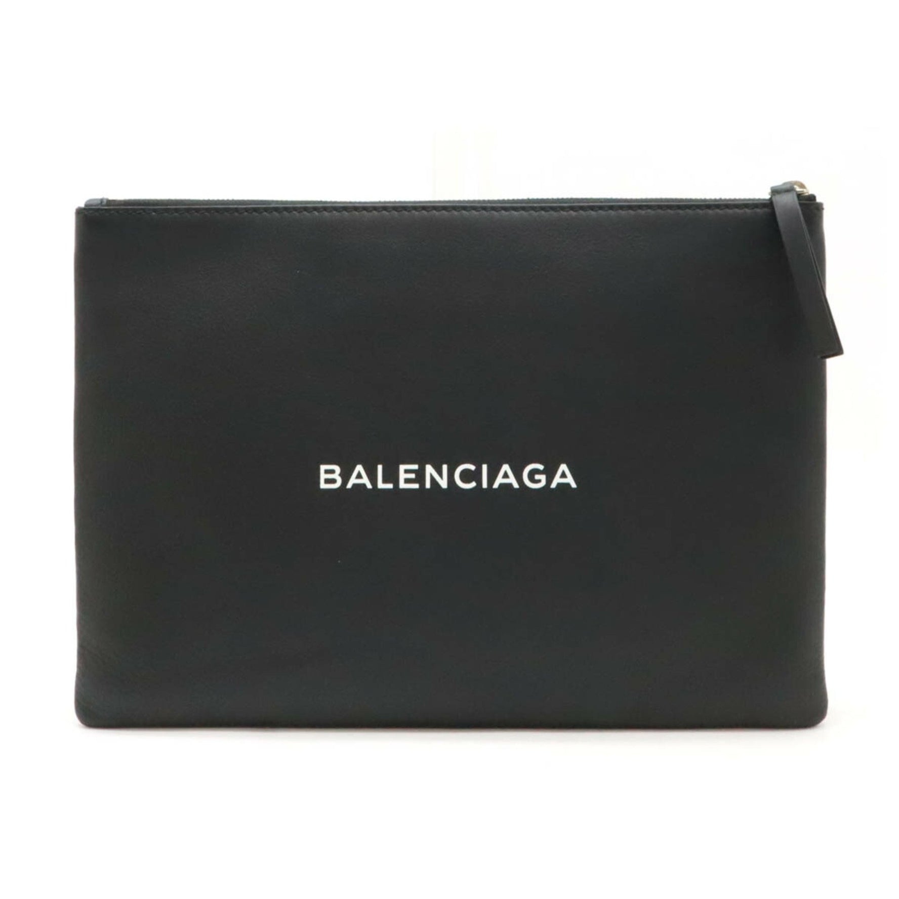 BALENCIAGA Clip M clutch bag, second leather, black,