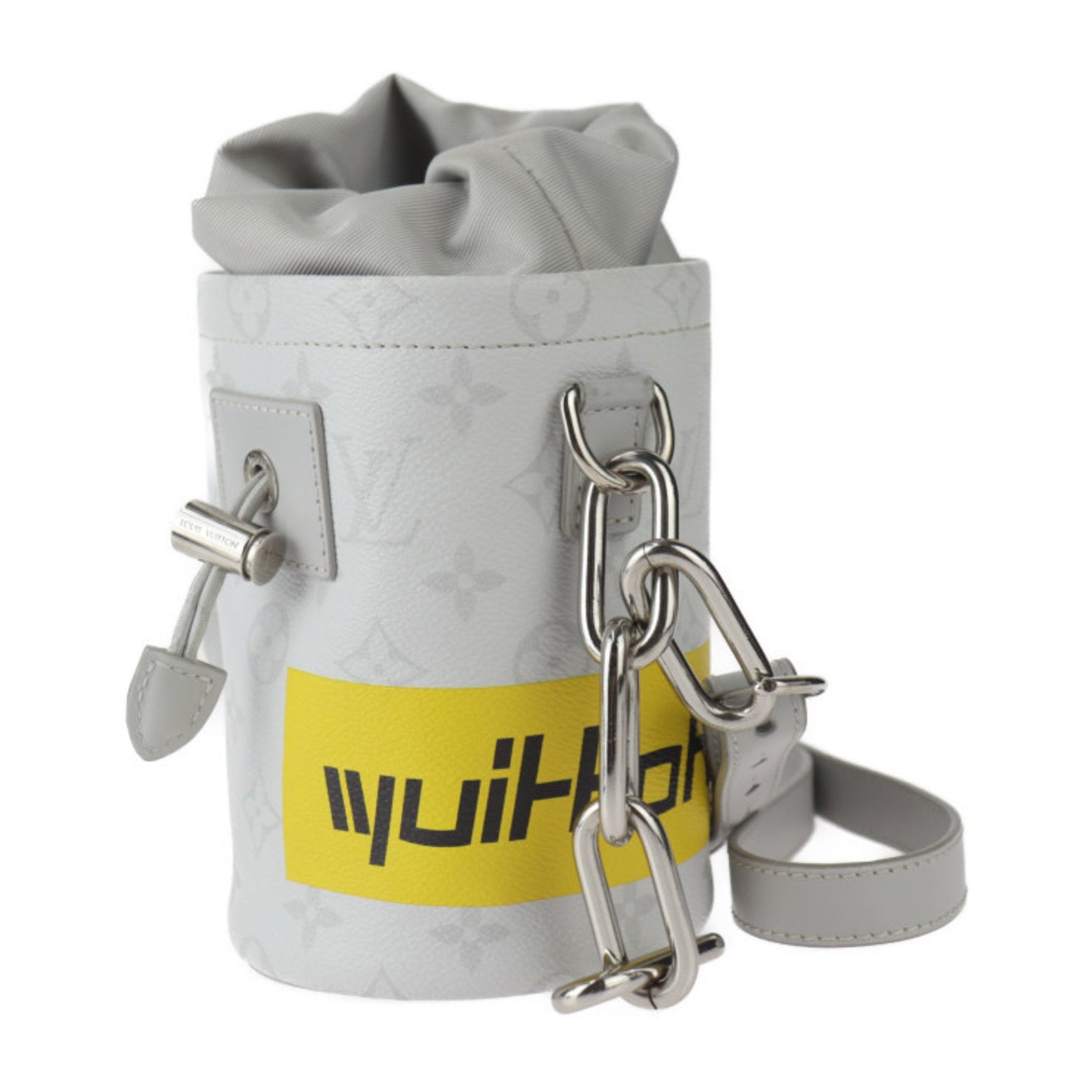 LOUIS VUITTON Chalk Nano Bag, White Monogram Shoulder Bag M44631, and Gray Leather, Pochette, R2416123007061