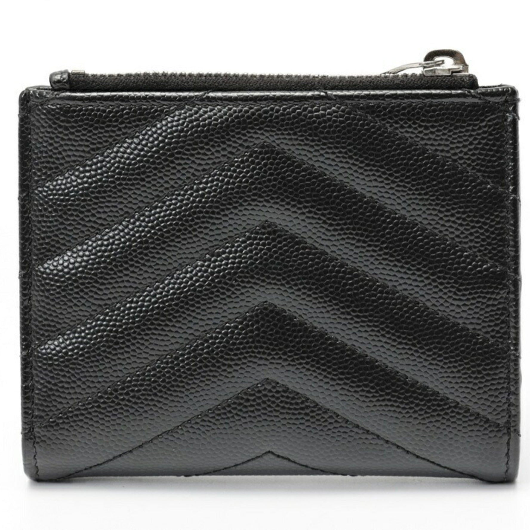 Saint Laurent Monogram Bifold Wallet Grain de Poudre Embossed Leather
