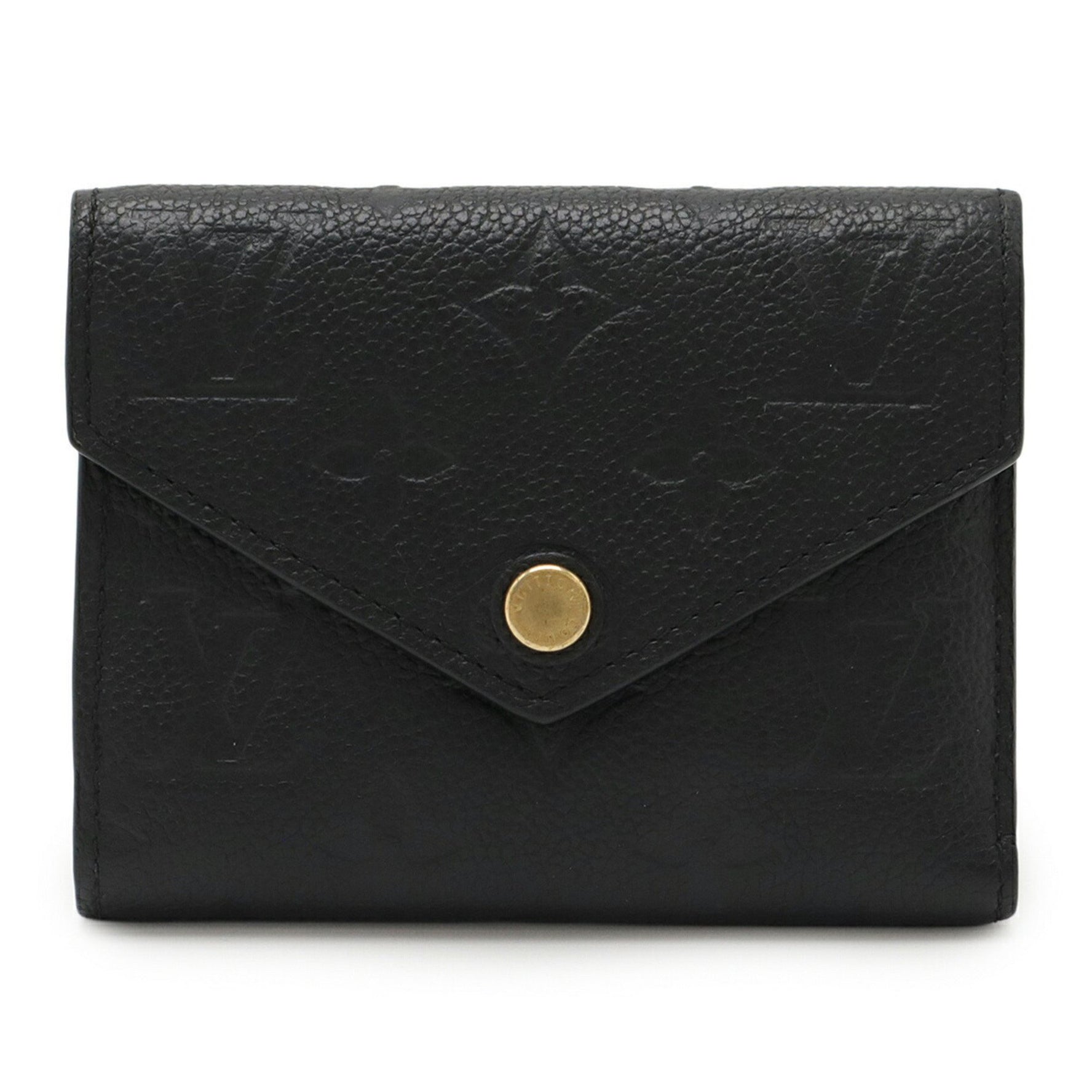 Louis Vuitton Monogram Empreinte Portefeuille Victorine Tri-fold Wallet in Noir and Black