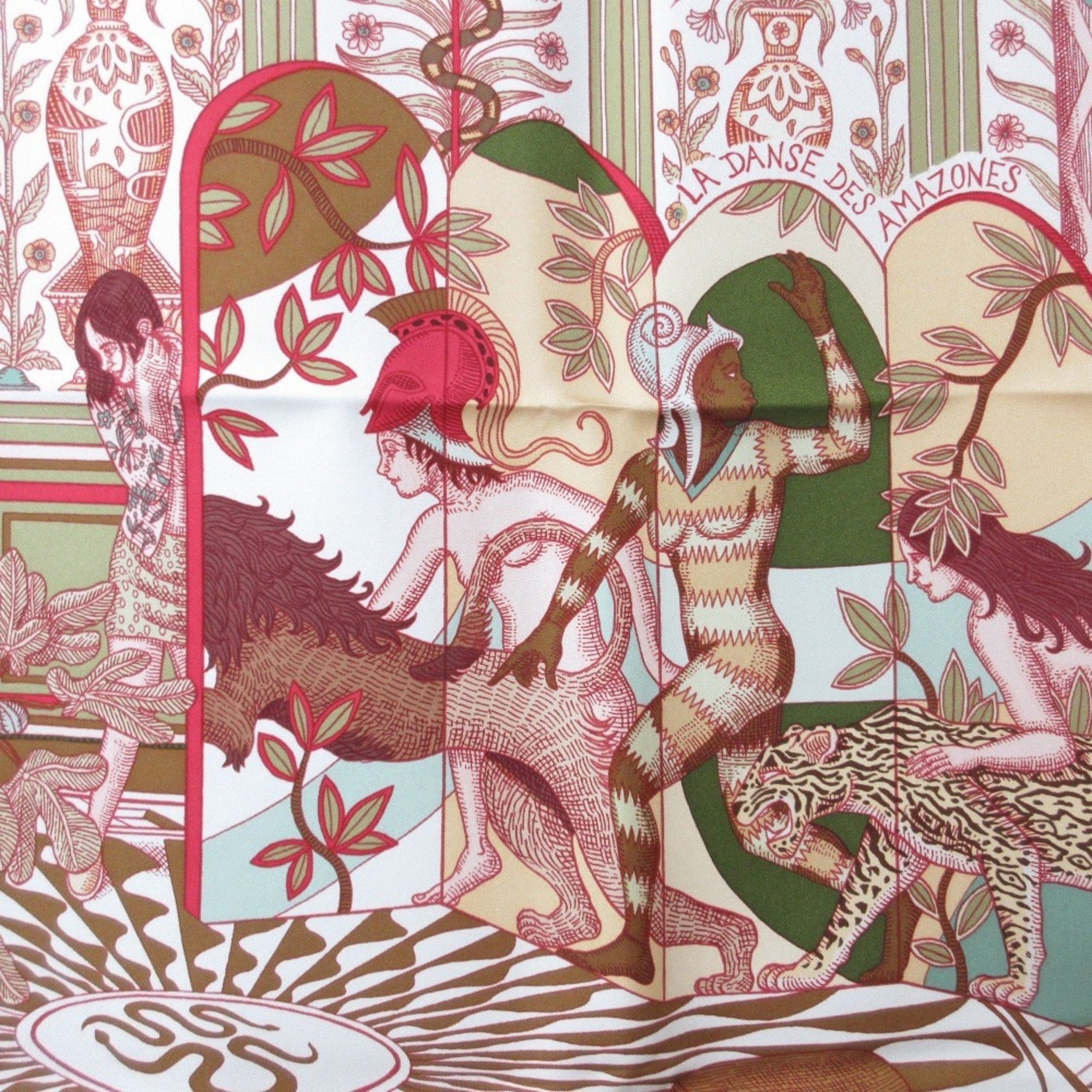 HERMES LA DANSE DES AMAZONES Amazon Dance Carre 90 Silk Scarf/Muffler Multicolor