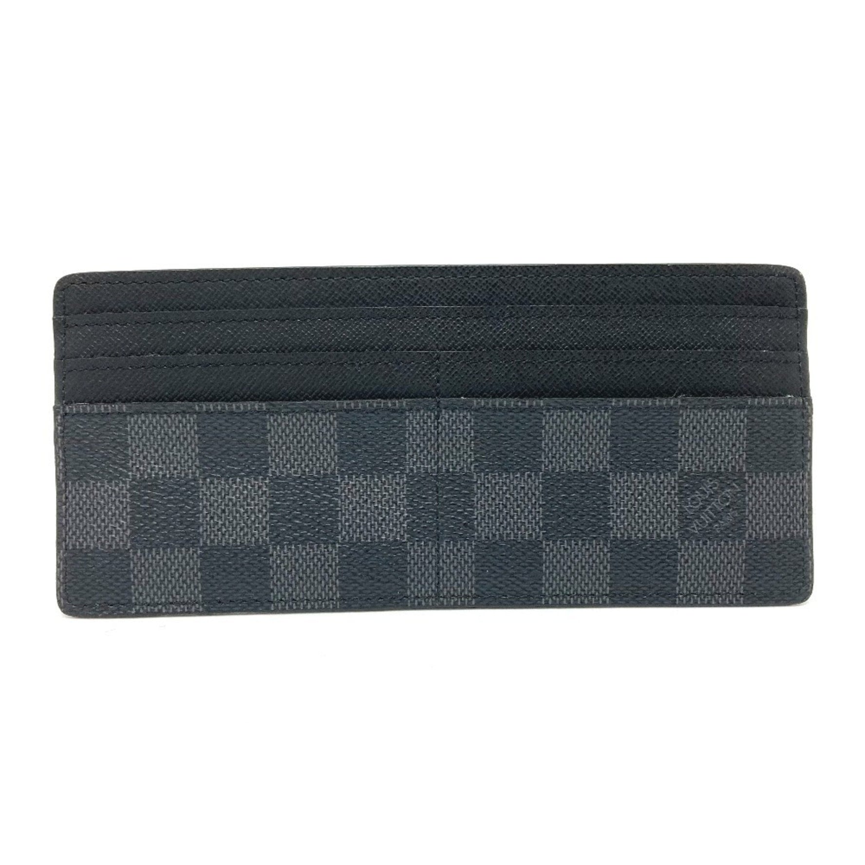 LOUIS VUITTON Damier Graphite Card Case in Canvas, Men's, Black