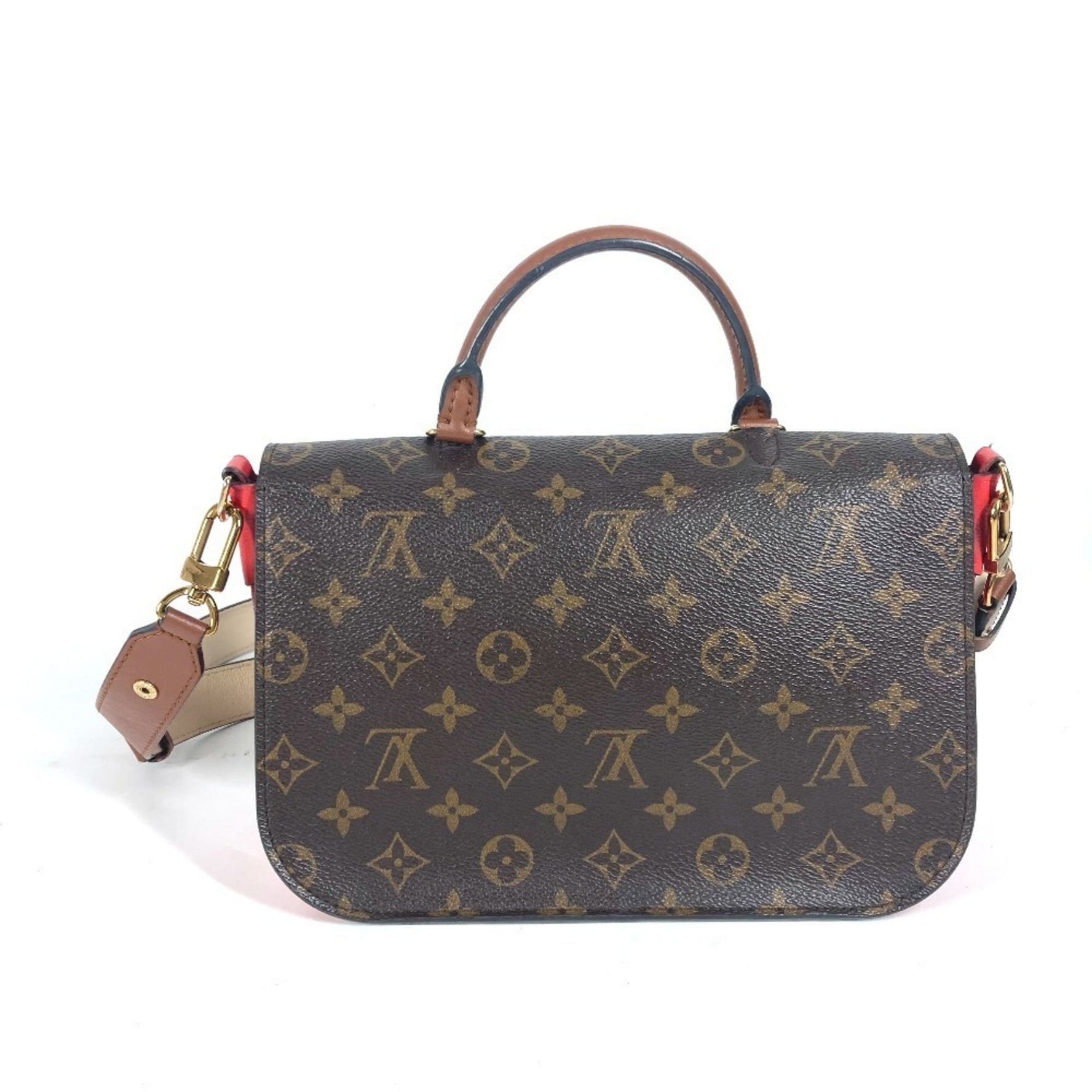 Louis Vuitton Monogram Vaugirard PM Tote Bag Shoulder Handbag Canvas Coquelicot Brown