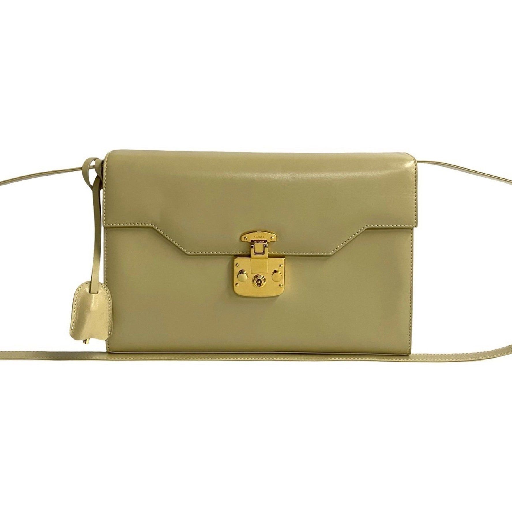 GUCCI Old Ladylock Hardware Calfskin Leather Mini Shoulder Bag Ivory