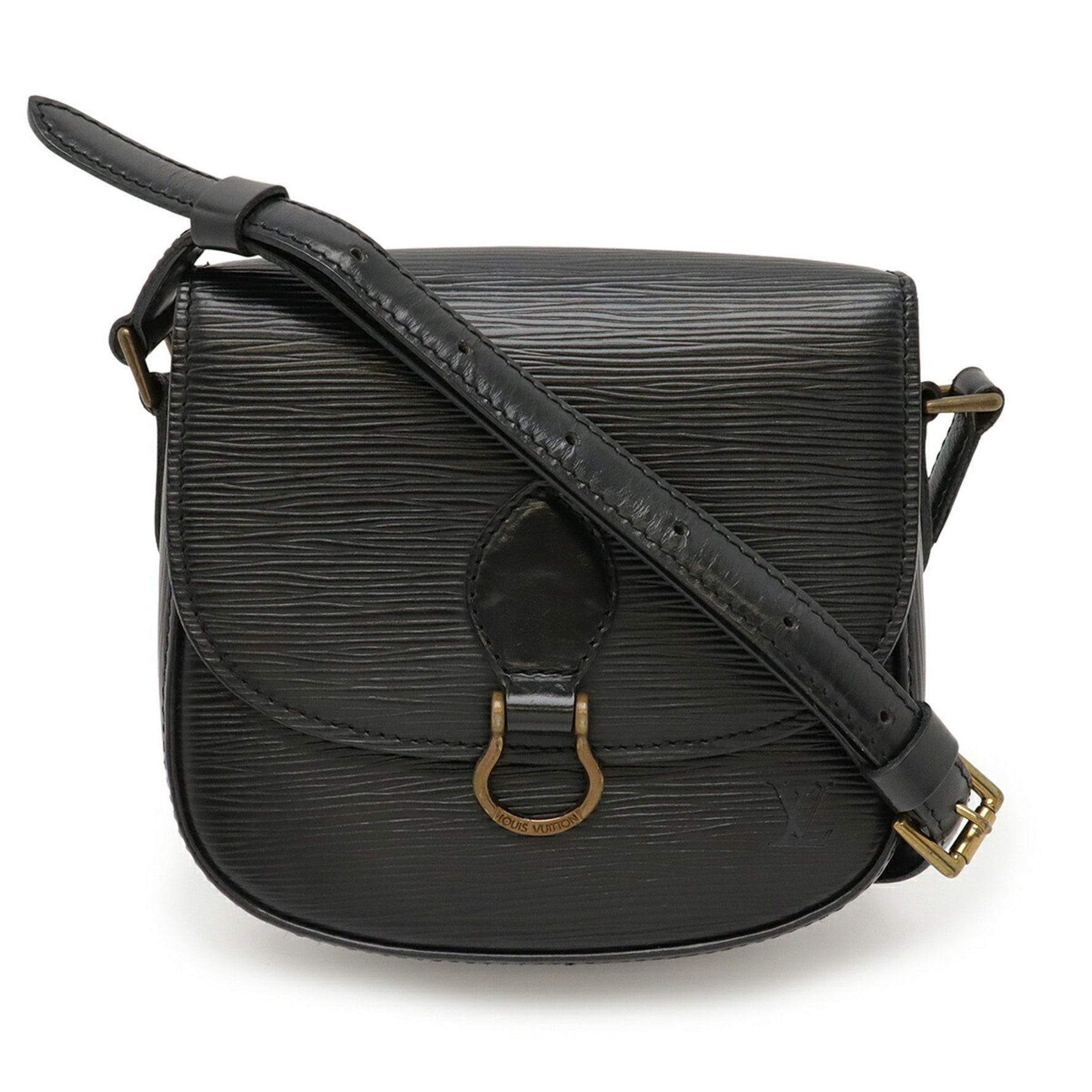 LOUIS VUITTON Epi Mini Saint-Cloud Shoulder Bag Pochette Leather Noir Black