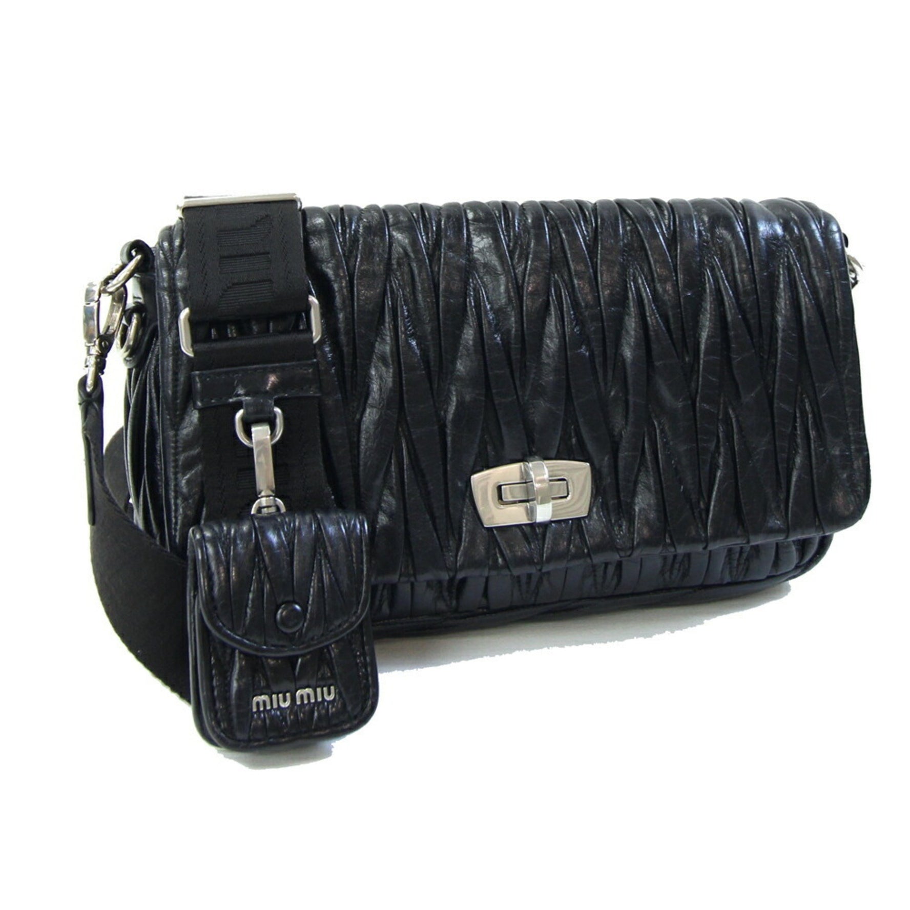 Miu Miu Miu Matelasse Shoulder Bag Leather Crossbody MIU