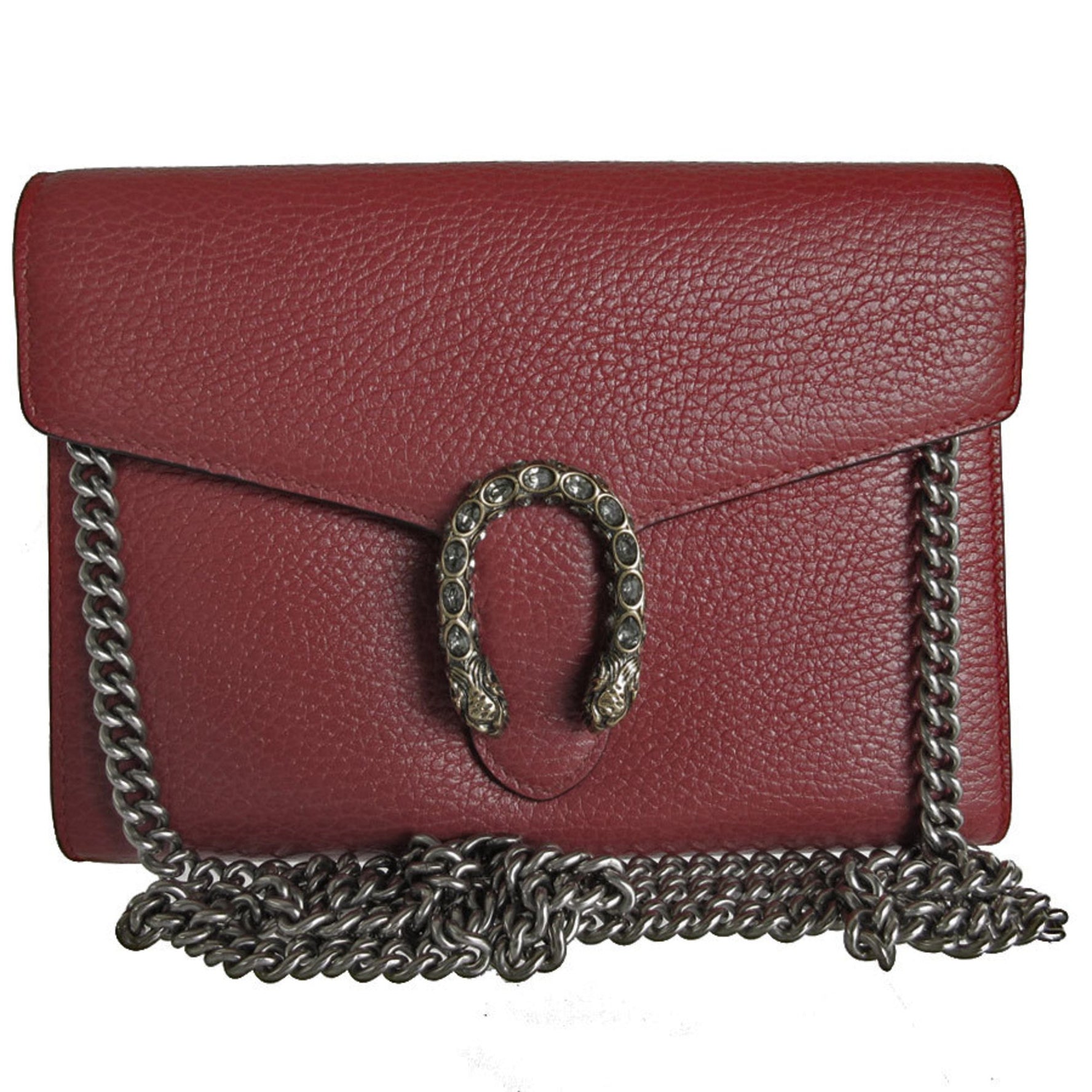 GUCCI Dionysus Shoulder Bag Leather Metal Dark Red Women's s0054a