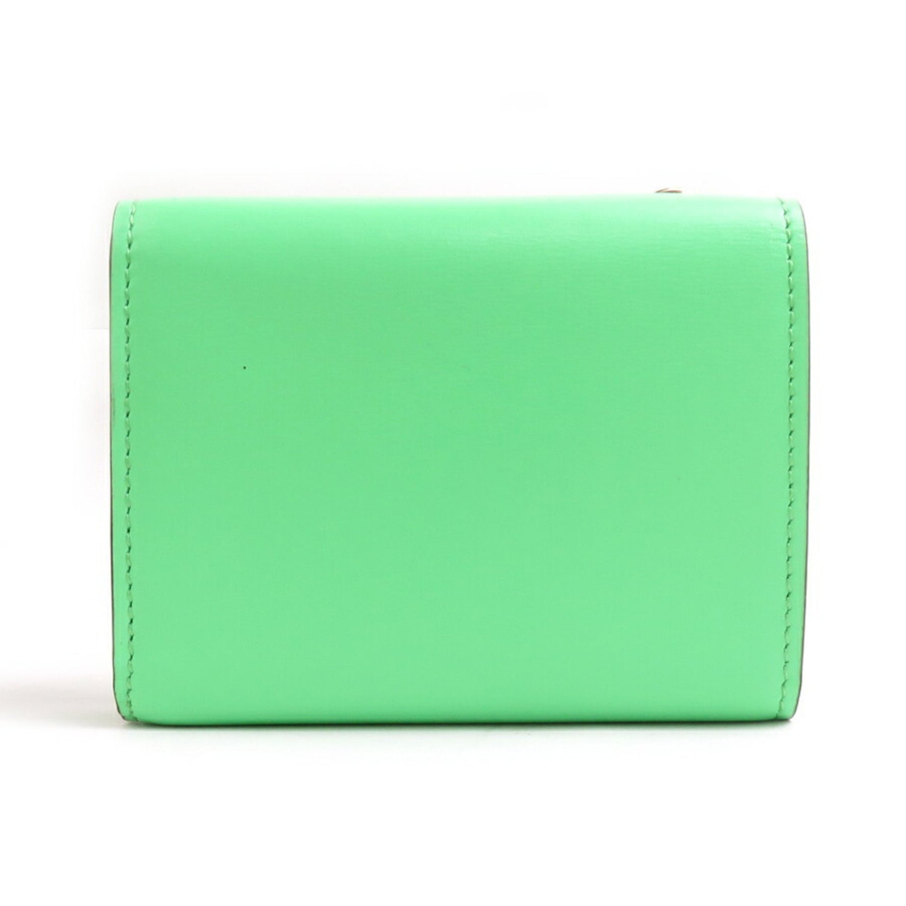 Fendi FENDI Shoulder Wallet Leather Light Green Gold Women's 8M0482-AHM0 56309g