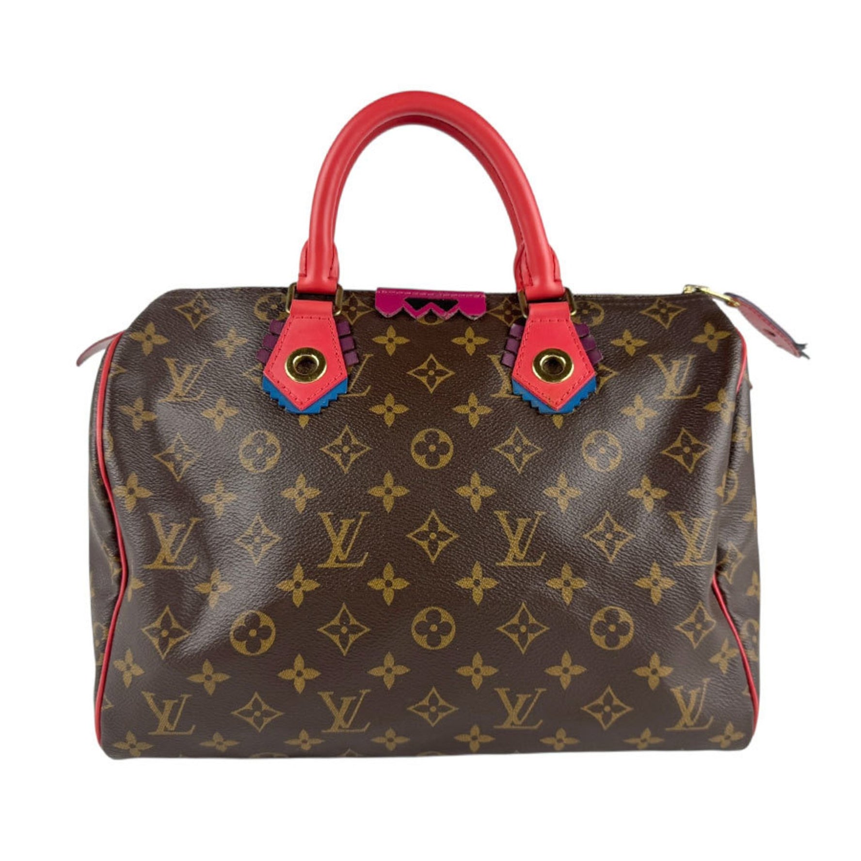 Louis Vuitton Monogram Totem Speedy 30 Handbag in Canvas with Flamingo Design, Women's, M41665 z6685