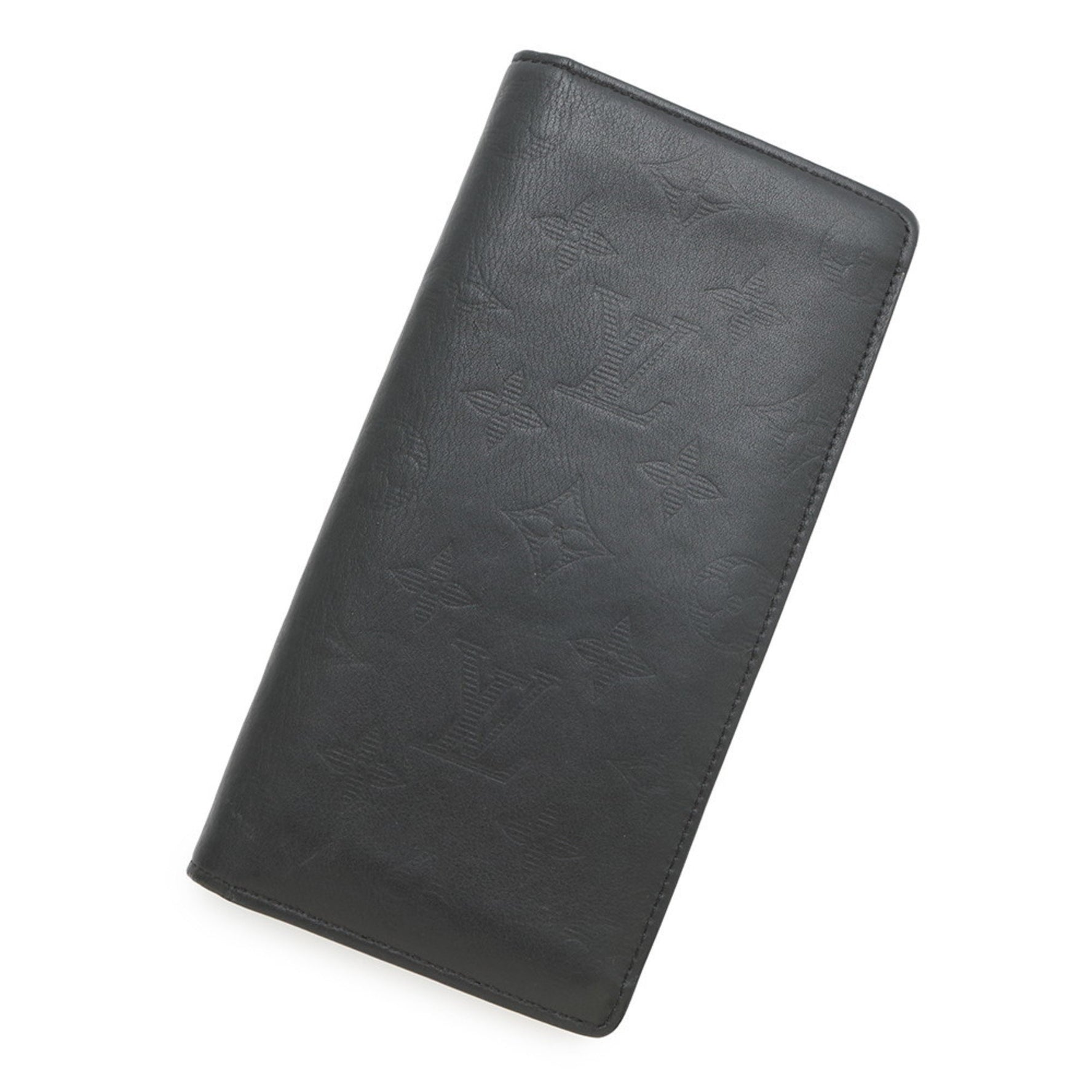 Louis Vuitton Long Wallet Monogram Shadow Portefeuille Brazza Black