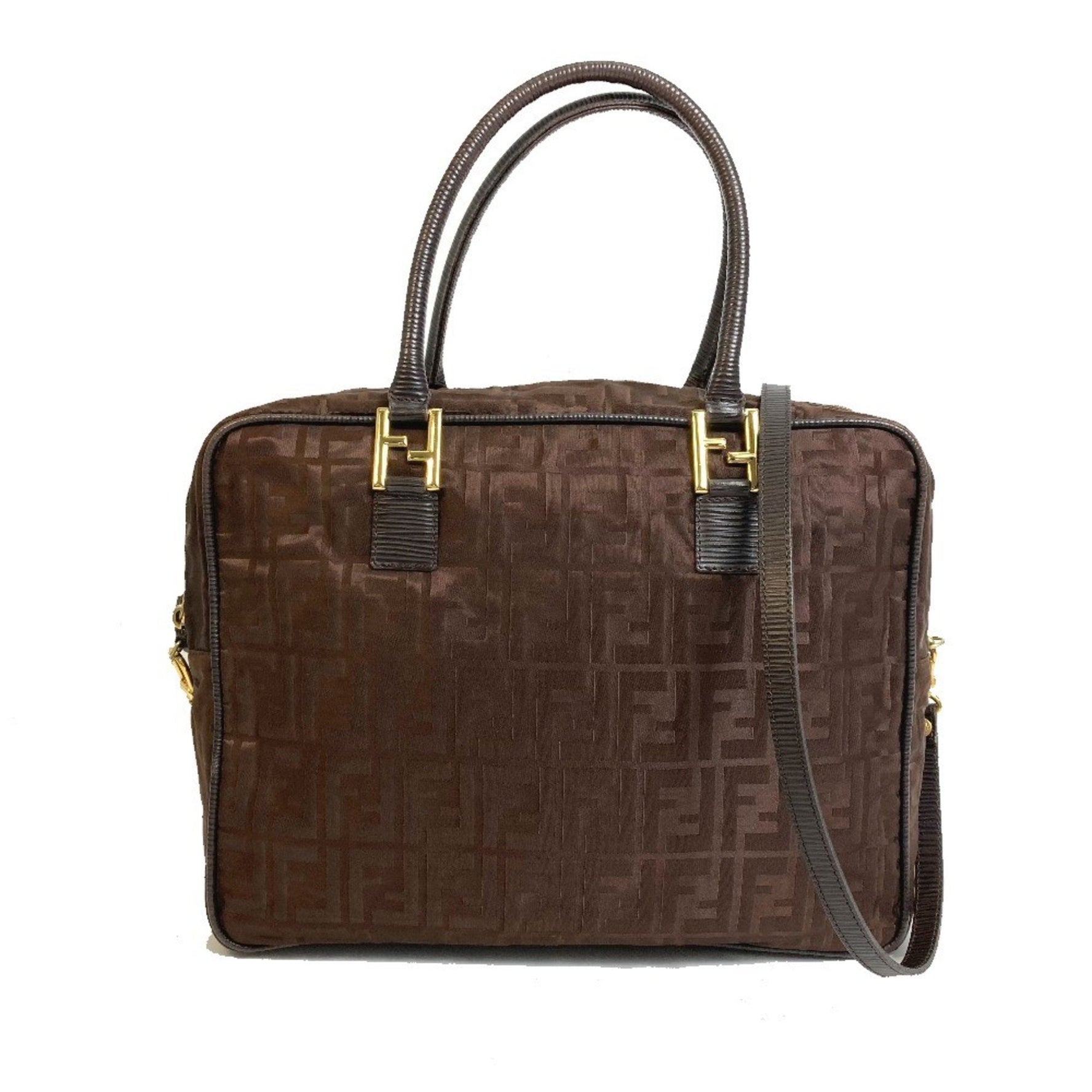 FENDI Zucca FF pattern shoulder bag/tote bag in nylon/leather