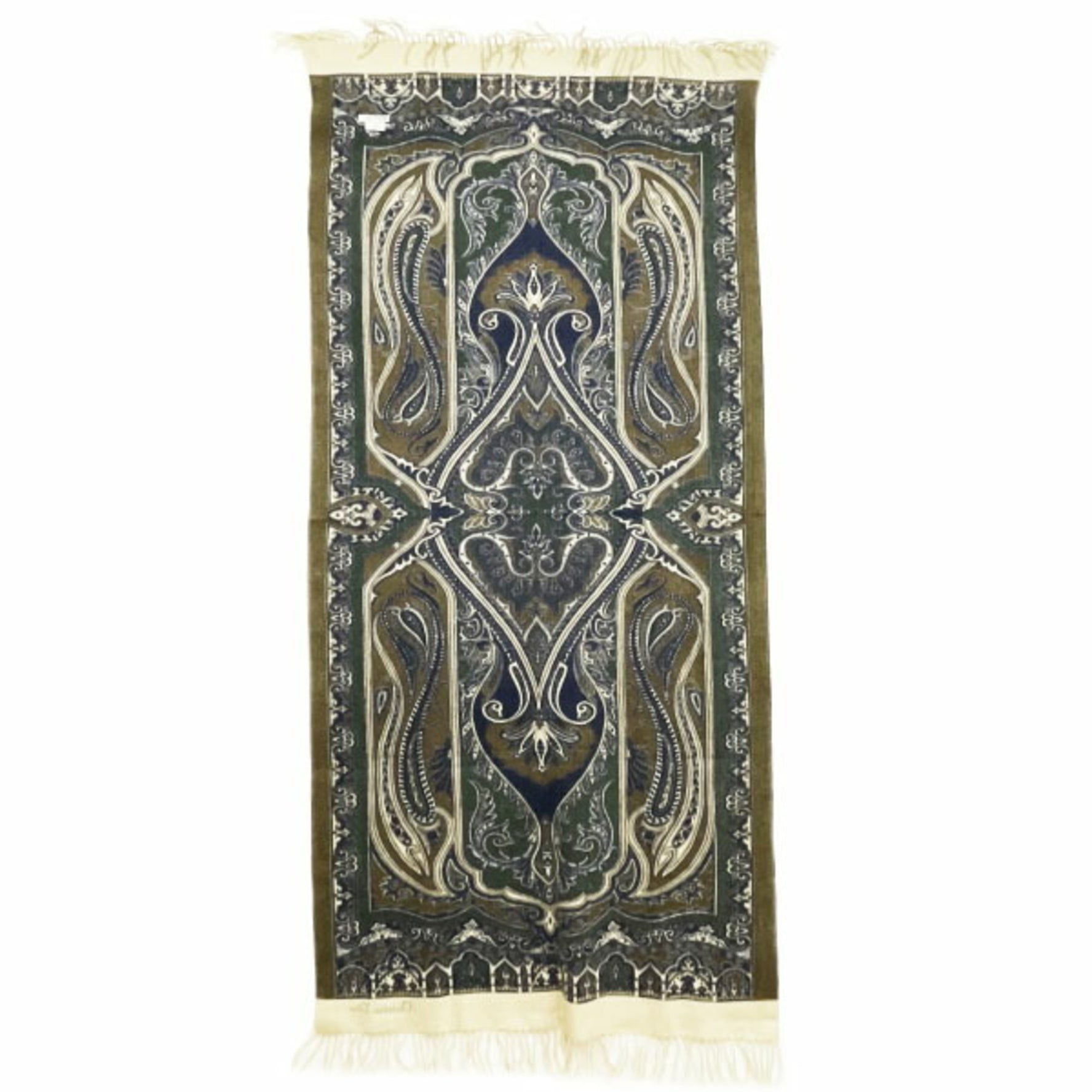 Christian Dior Stole Paisley Scarf Wool Multicolor Ivory Shawl C.Dior