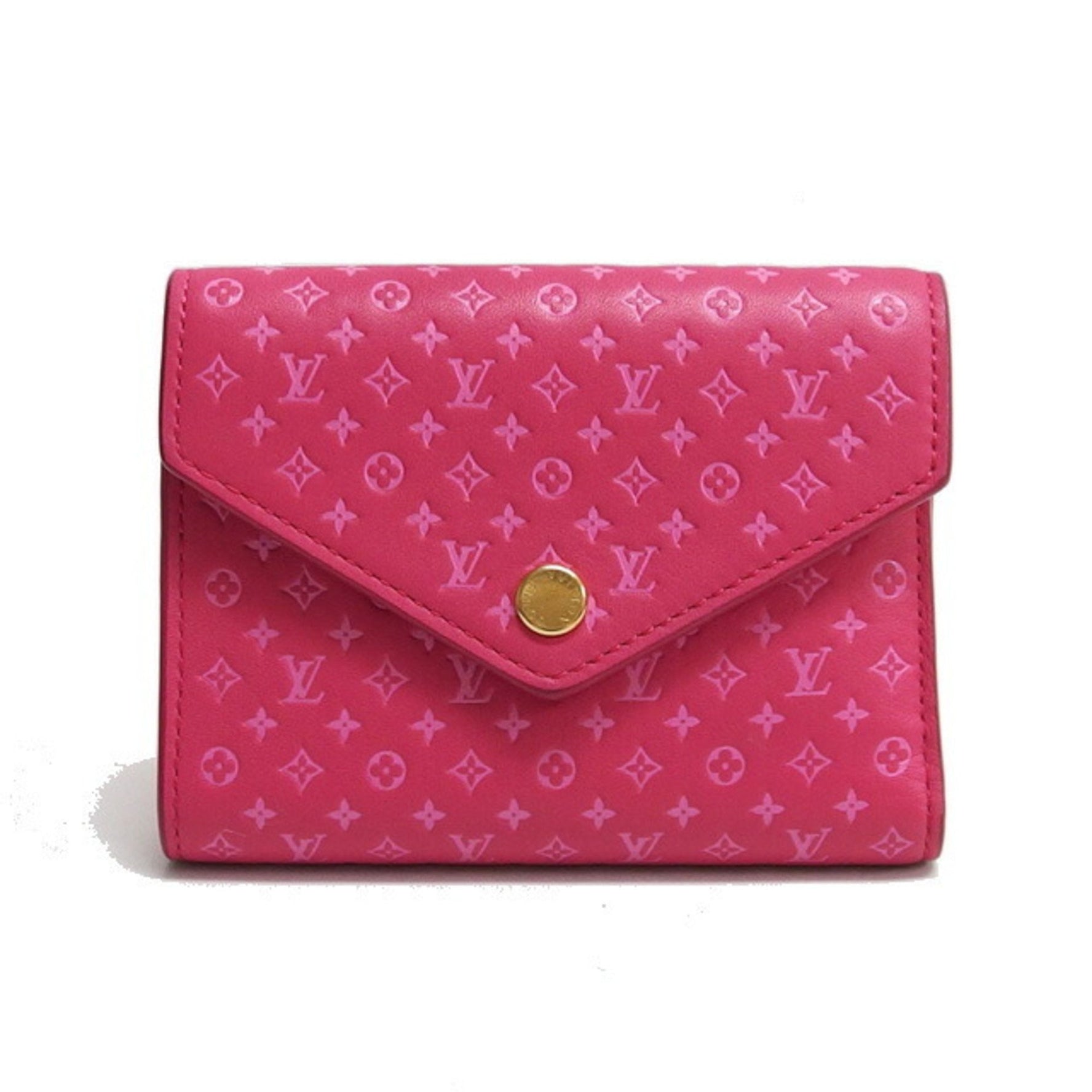Louis Vuitton Nanogram Portefeuille Victorine Tri-fold Wallet, Pink