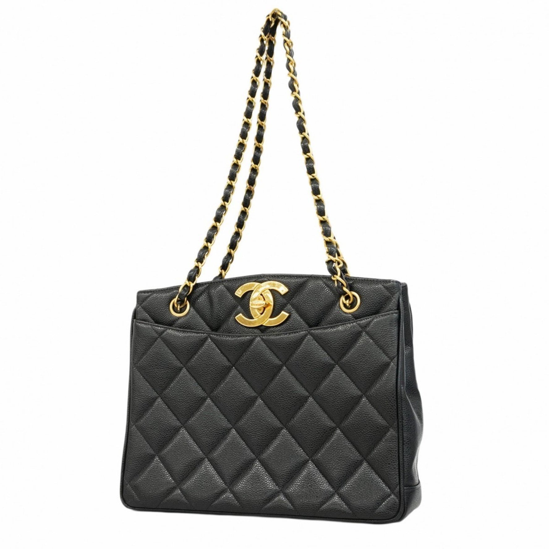 Chanel Matelasse Shoulder Bag with Chain, Caviar Skin