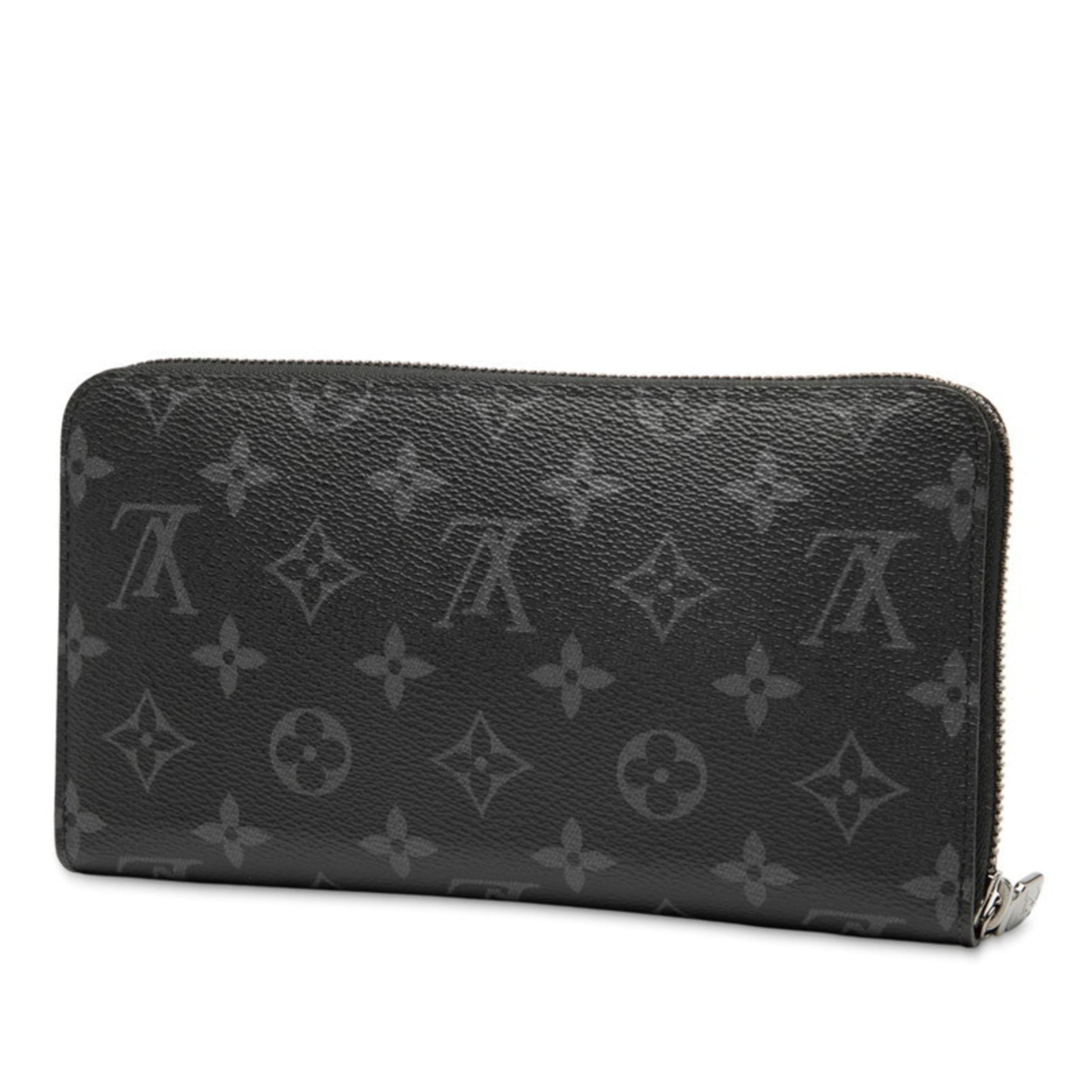 Louis Vuitton Monogram Eclipse Zippy Organizer NM Round Zip Long Wallet Black Leather LOUIS VUITTON
