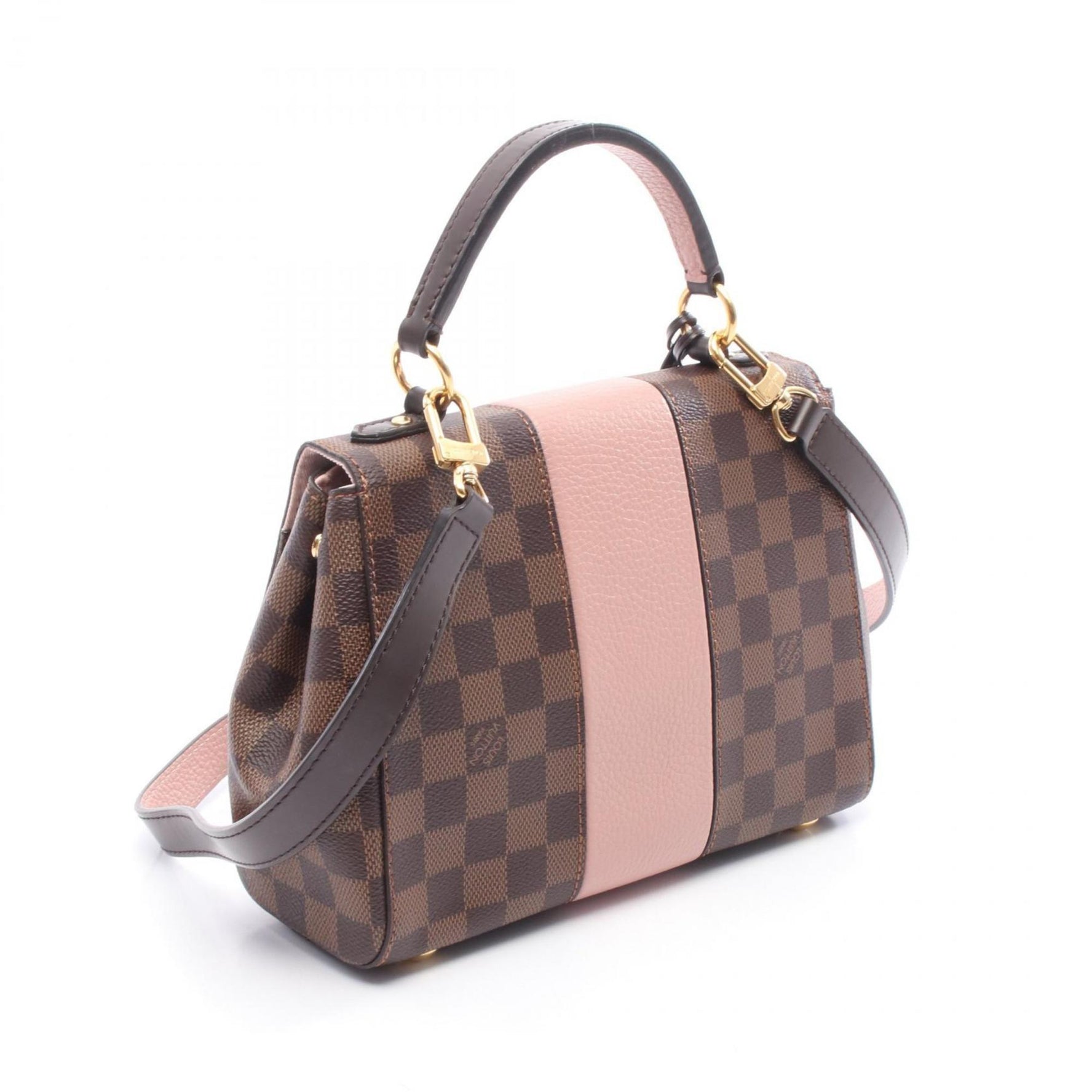 Louis Vuitton Bond Street BB Handbag, Coated Canvas, Leather, Damier, Brown and Pink