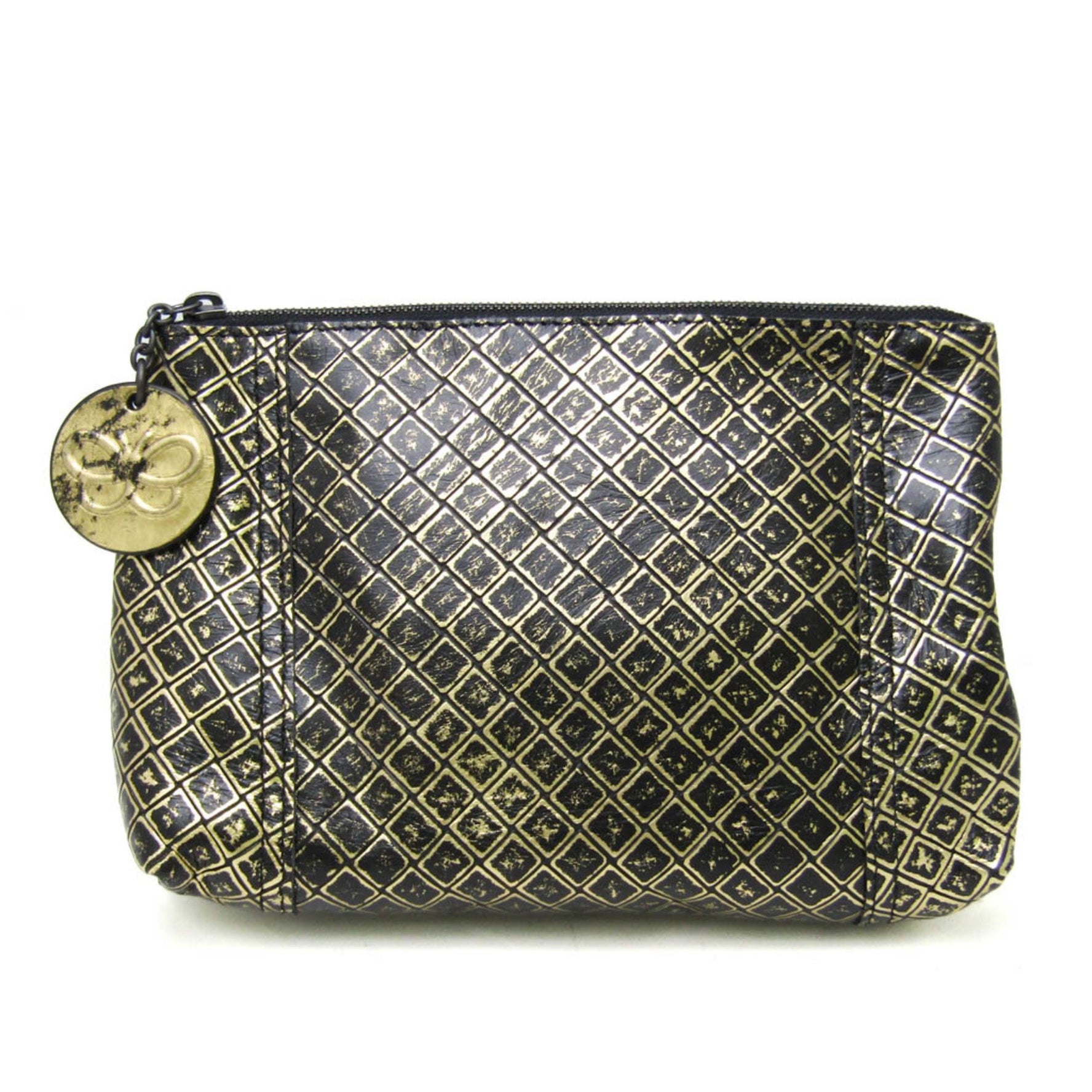 Bottega Veneta Intrecciomirage Butterfly Leather Pouch Black,Gold