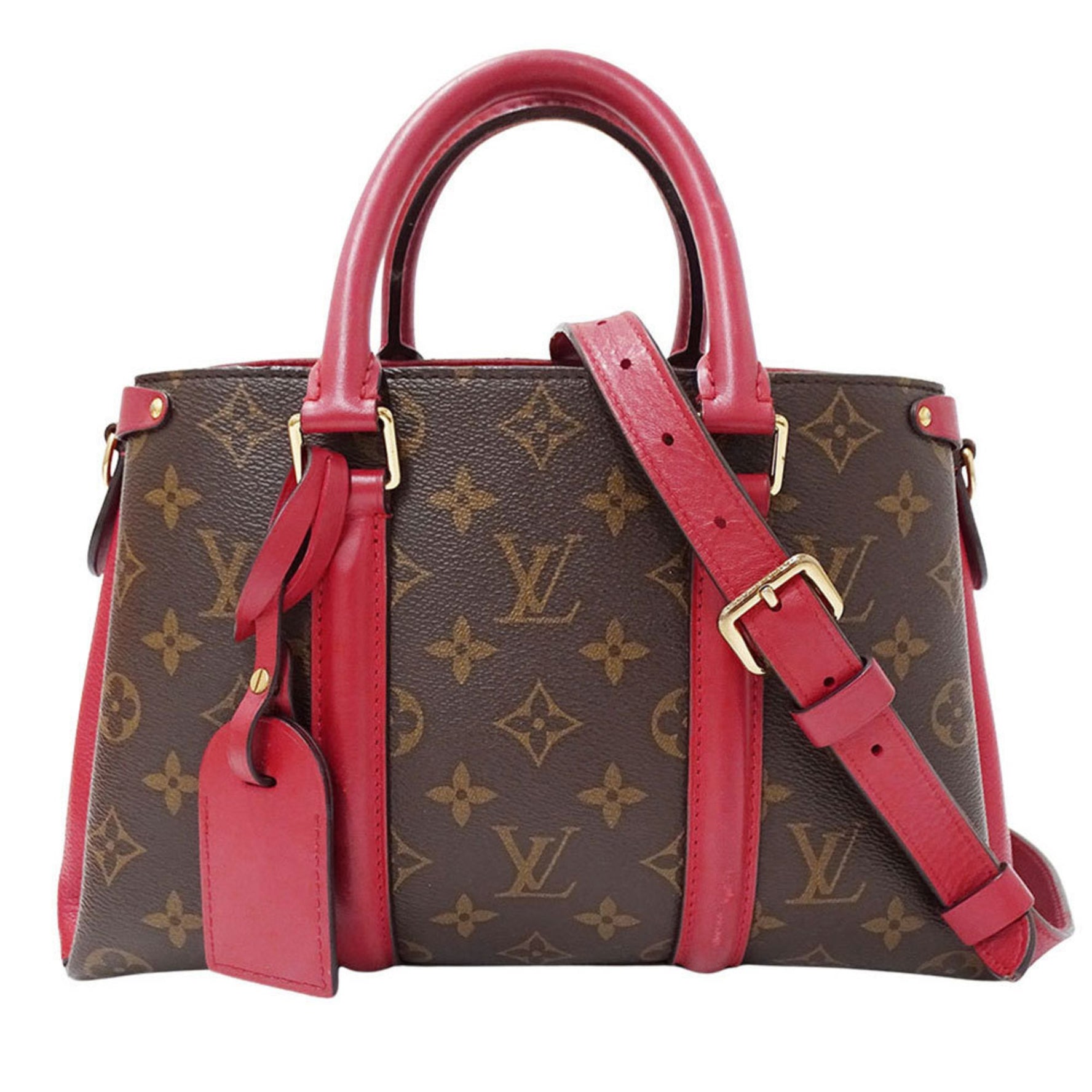 Louis Vuitton Women's Handbag/Shoulder Bag, 2-Way, Monogram Canvas, Soufflot NVBB, Cerise, Red, M44818