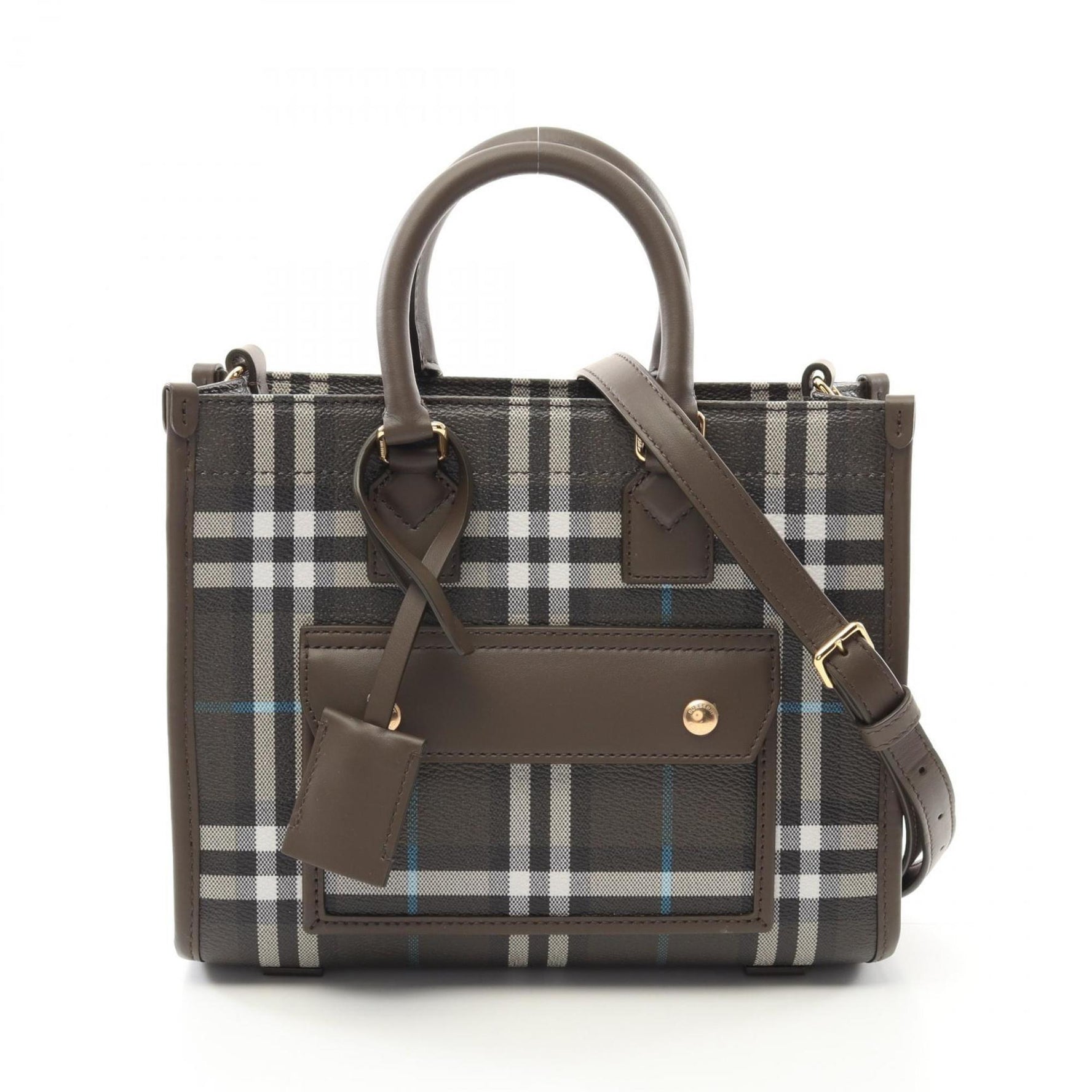 Burberry MN FREYA TOTE Tote bag Coated canvas Leather Women's Green White Black 8108260C1213