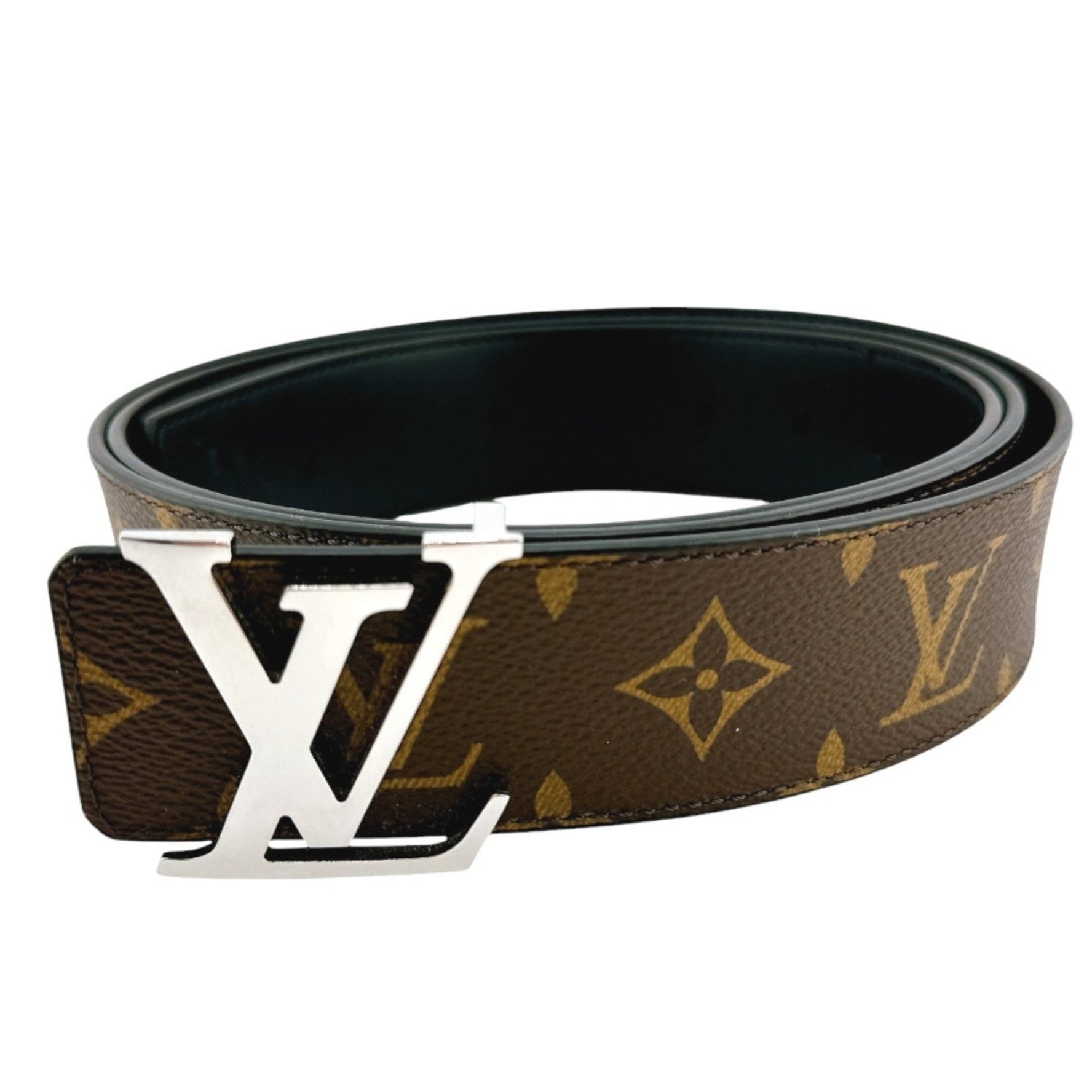 LOUIS VUITTON Belt Reverse Monogram Santur Initial Calfskin M9821 Brown LV