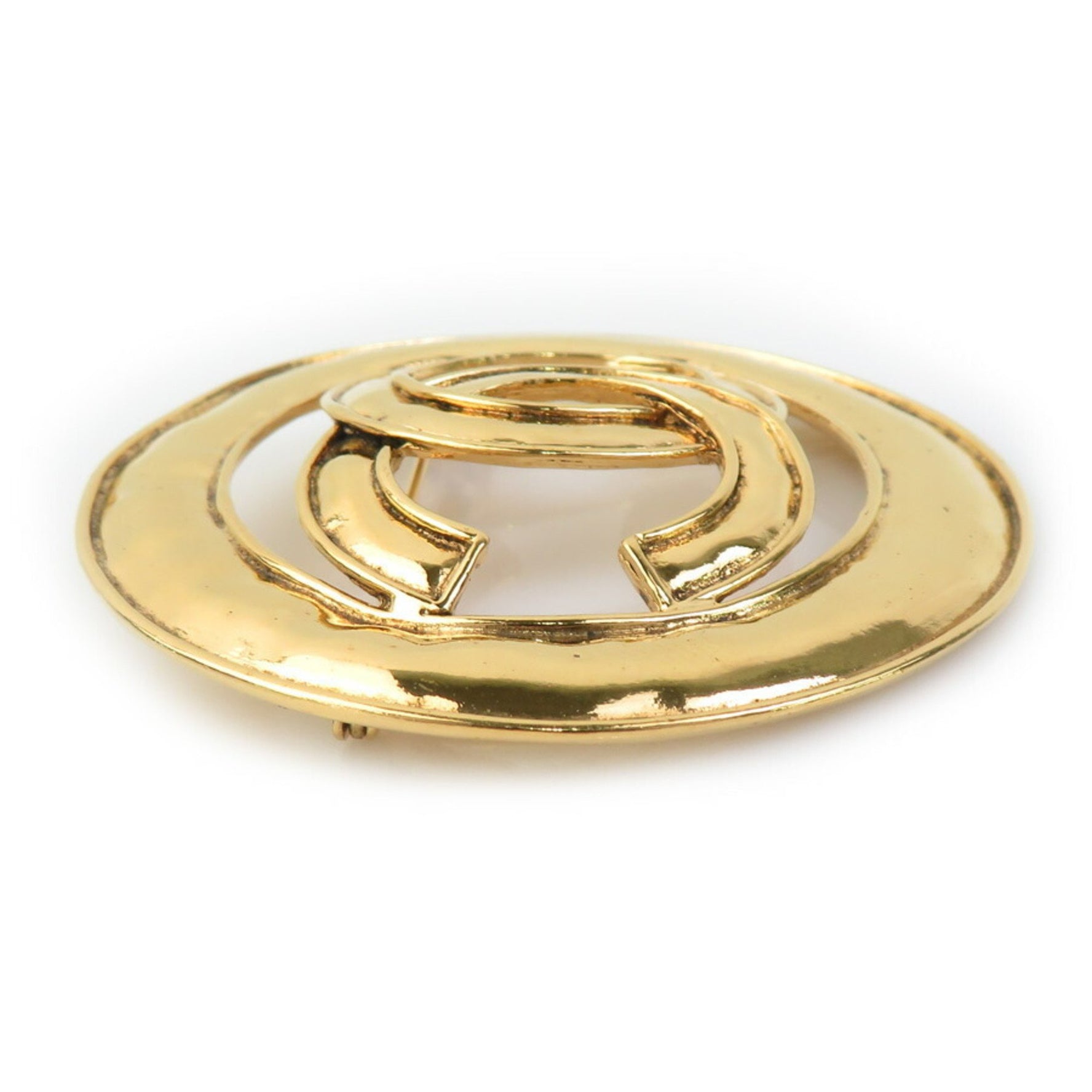 CHANEL Coco Mark Metal Gold Brooch for Women e60763i