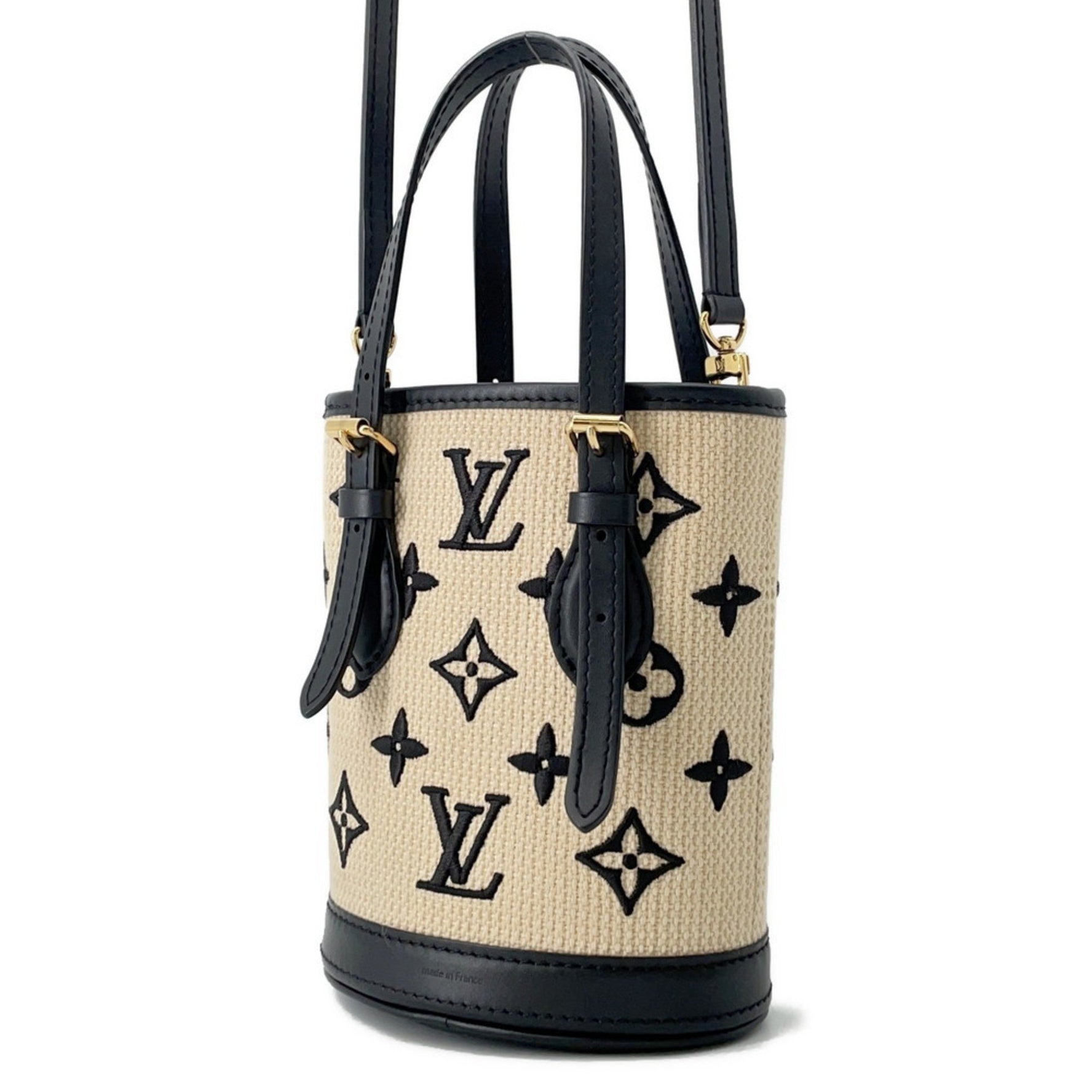 Louis Vuitton Monogram Nano Baguette Shoulder Bag Black