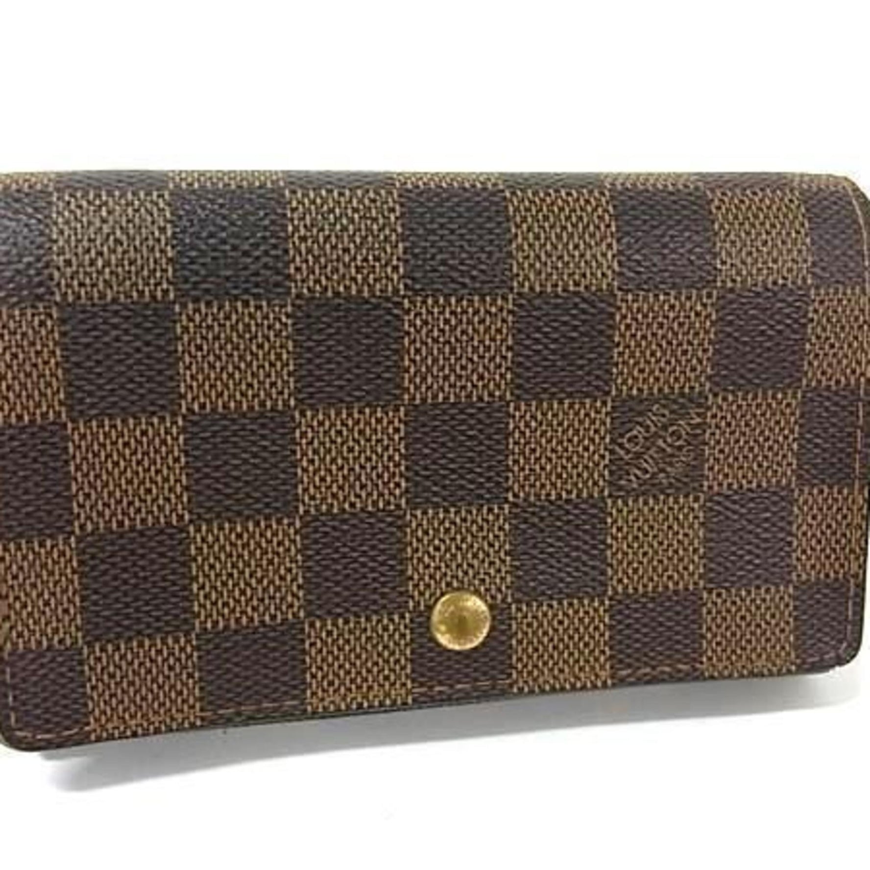 LOUIS VUITTON Damier Porte Monnaie Bi-fold Wallet Leather