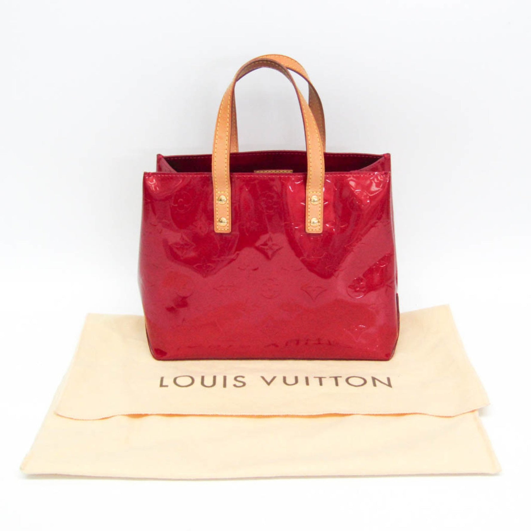 Louis Vuitton Monogram Vernis Reade PM Handbag Pomme D'amour