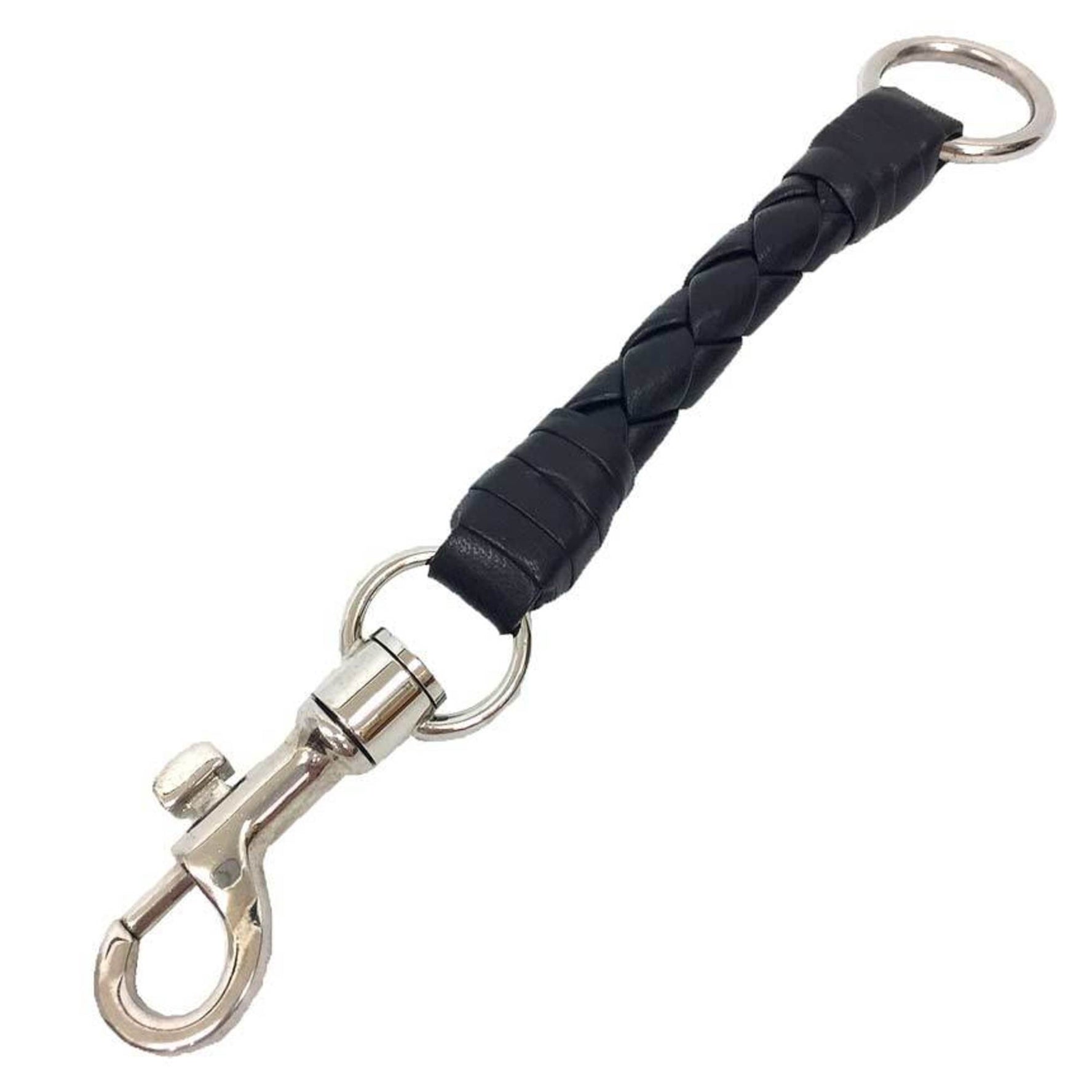 BOTTEGA VENETA Leather Key Ring Holder Black Bottega Veneta