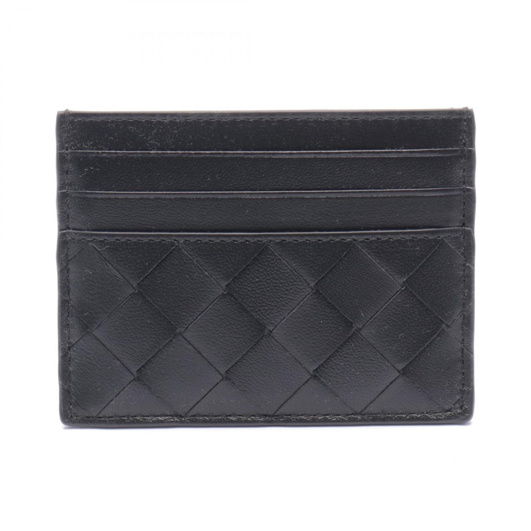 BOTTEGA VENETA Intrecciato Card Case Leather Women's Black 742325VCPP38425