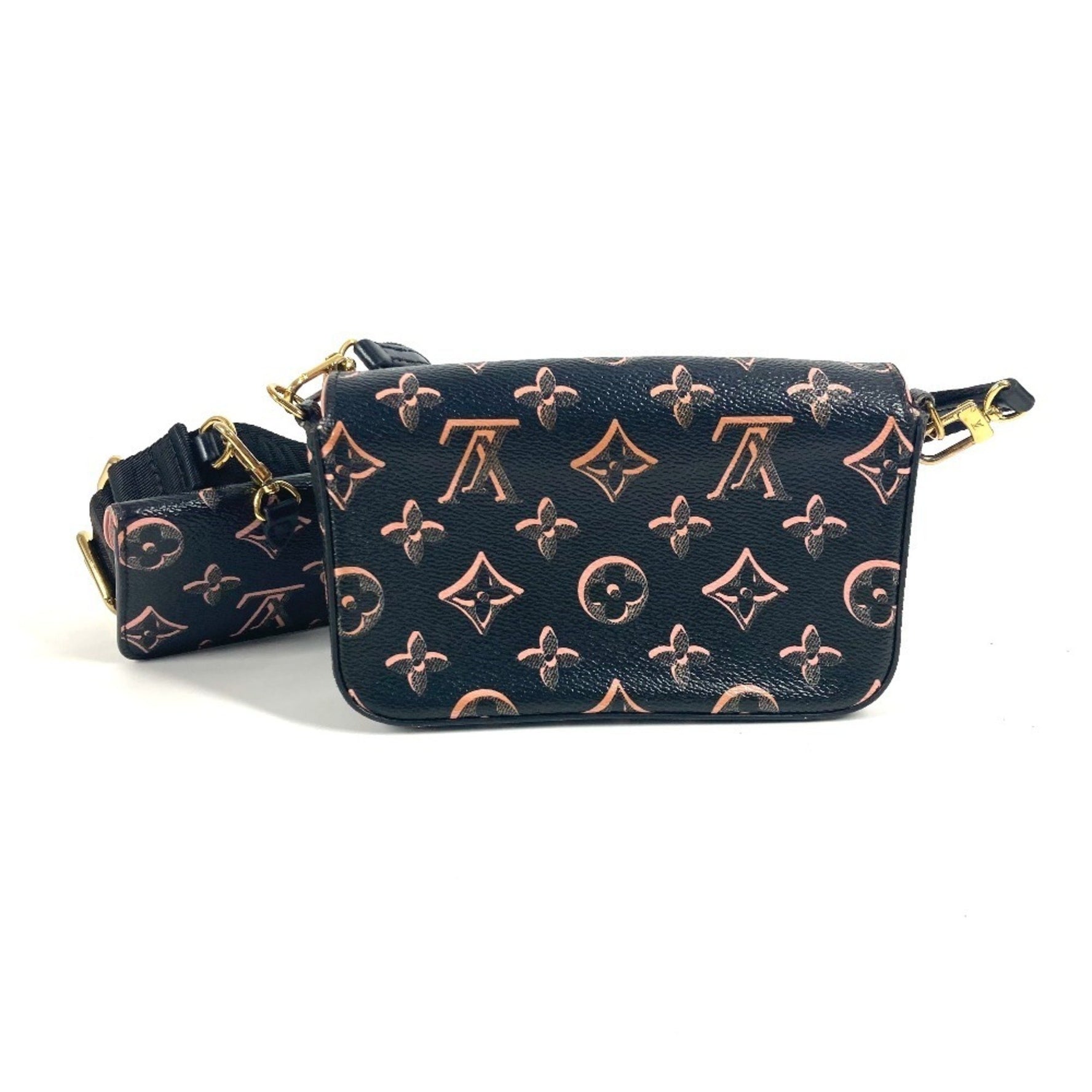 Louis Vuitton Fall for You Collection Monogram Multi Pochette Felicie Bag Crossbody Flap Shoulder Coated Canvas Black