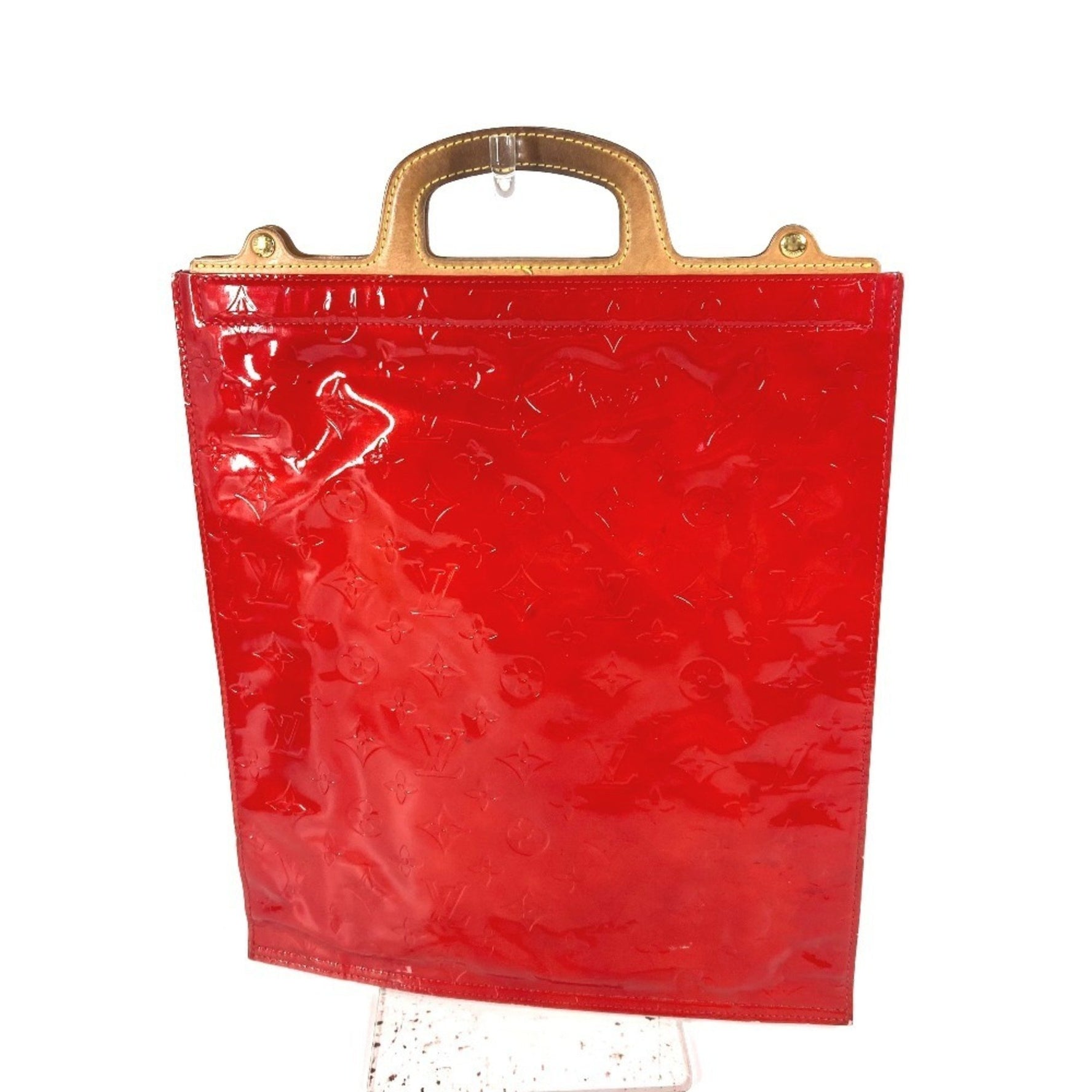 Louis Vuitton Monogram Vernis Stanton Bag Vertical Handbag Red