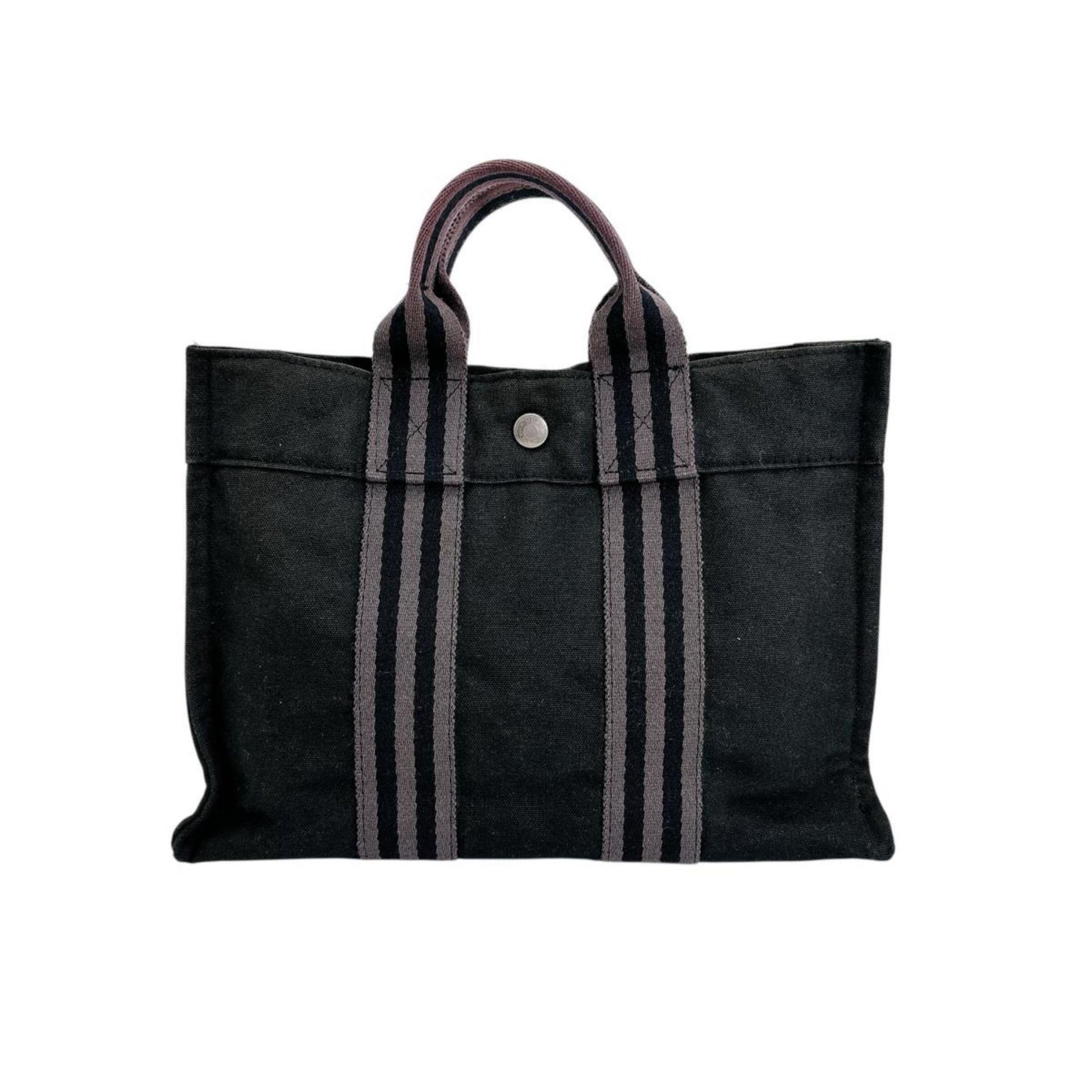 Hermes Tote Bag Handbag Canvas Foule PM Cotton