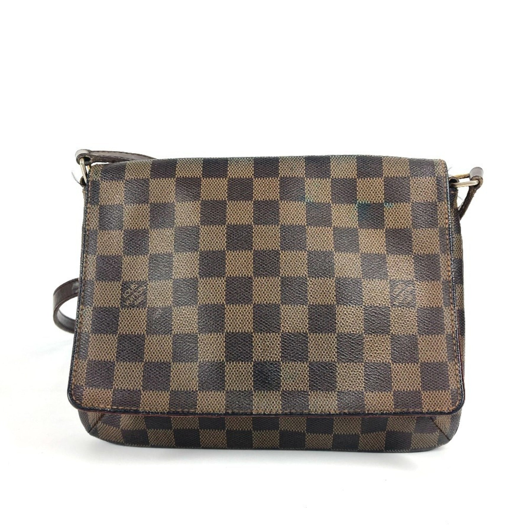 LOUIS VUITTON N51301 Damier Musette Tango Long Bag Crossbody Flap Pochette Shoulder Canvas Women's Ebene Brown