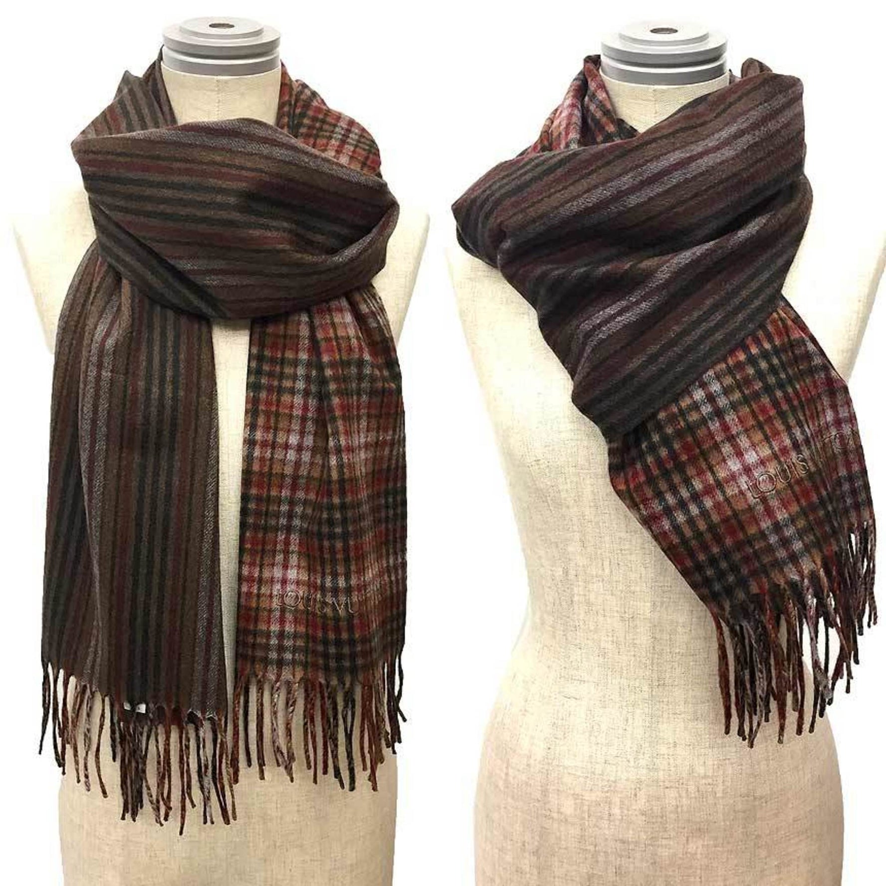 Louis Vuitton Scarf Check x Stripe Cashmere