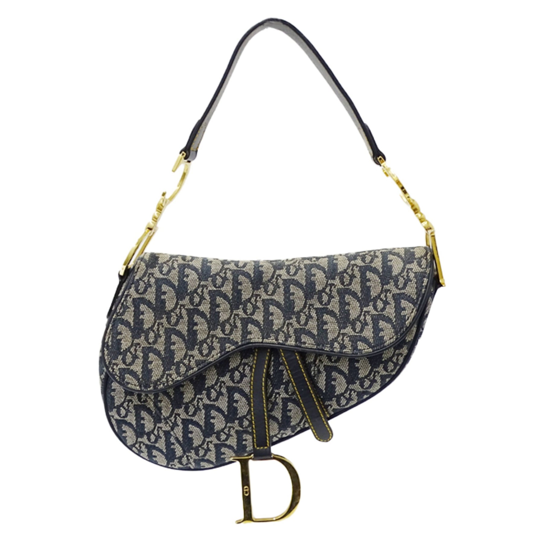 Christian Dior Dior Trotter Jacquard Saddle Shoulder Bag in with Oblique CD Logo.