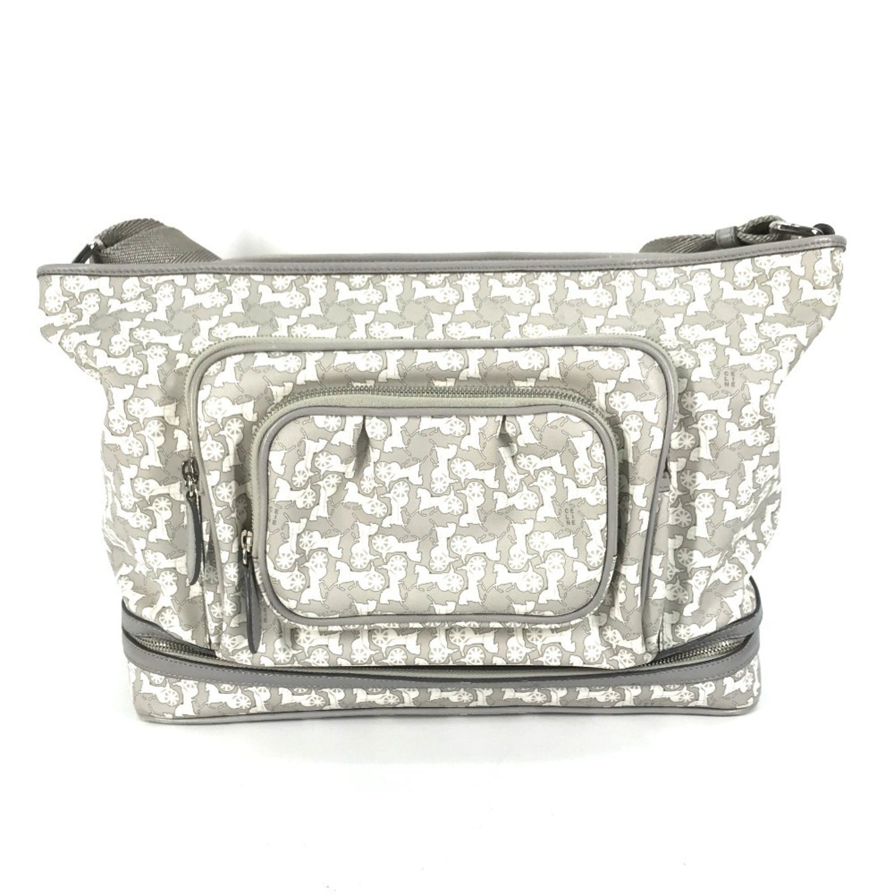 CELINE and Ai Tominaga Collaboration Sulky Diaper Bag, Eco Bag with Changing Pad, Shoulder in PVC Leather, Gray