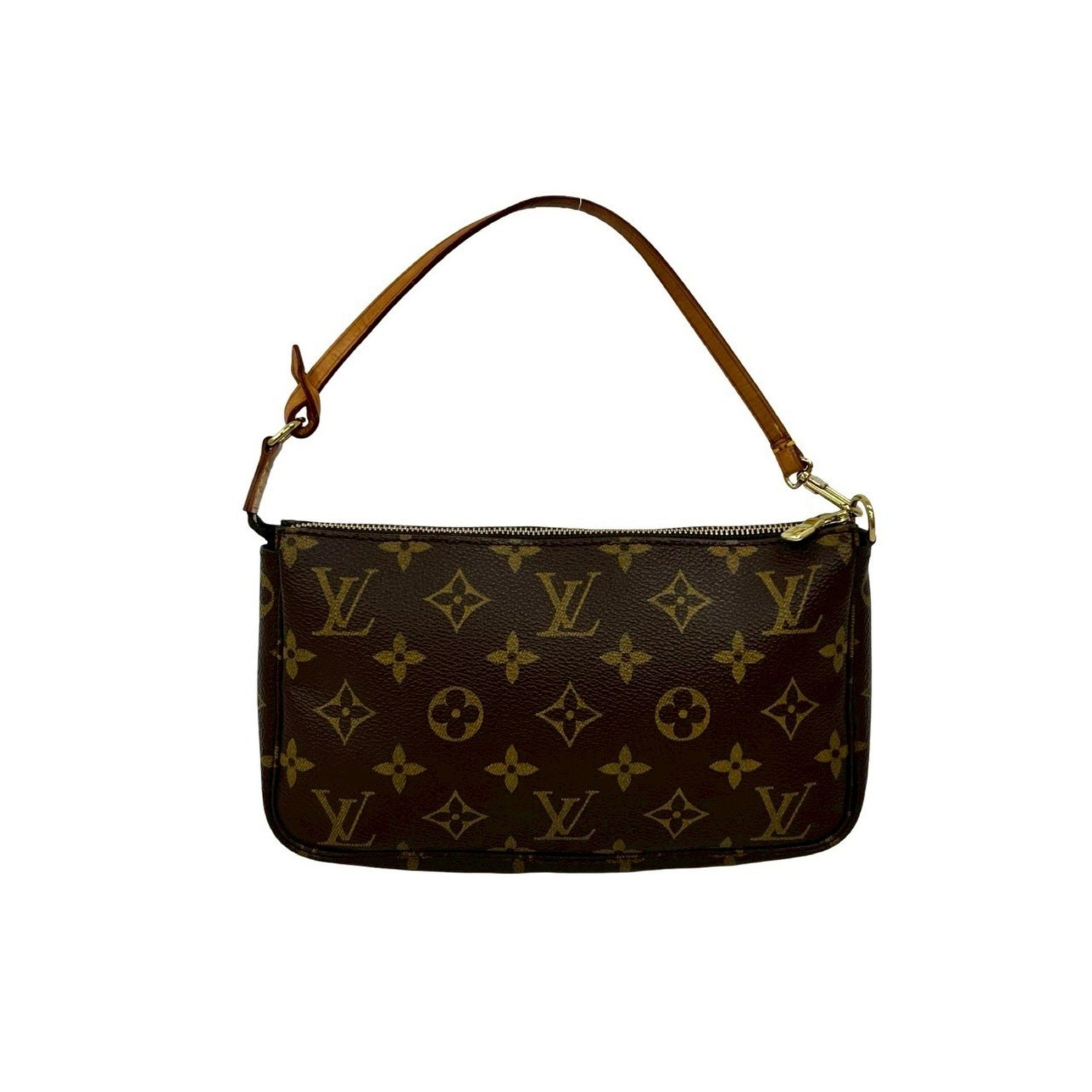 LOUIS VUITTON Pochette Accessoires Monogram Leather Mini Handbag Pouch