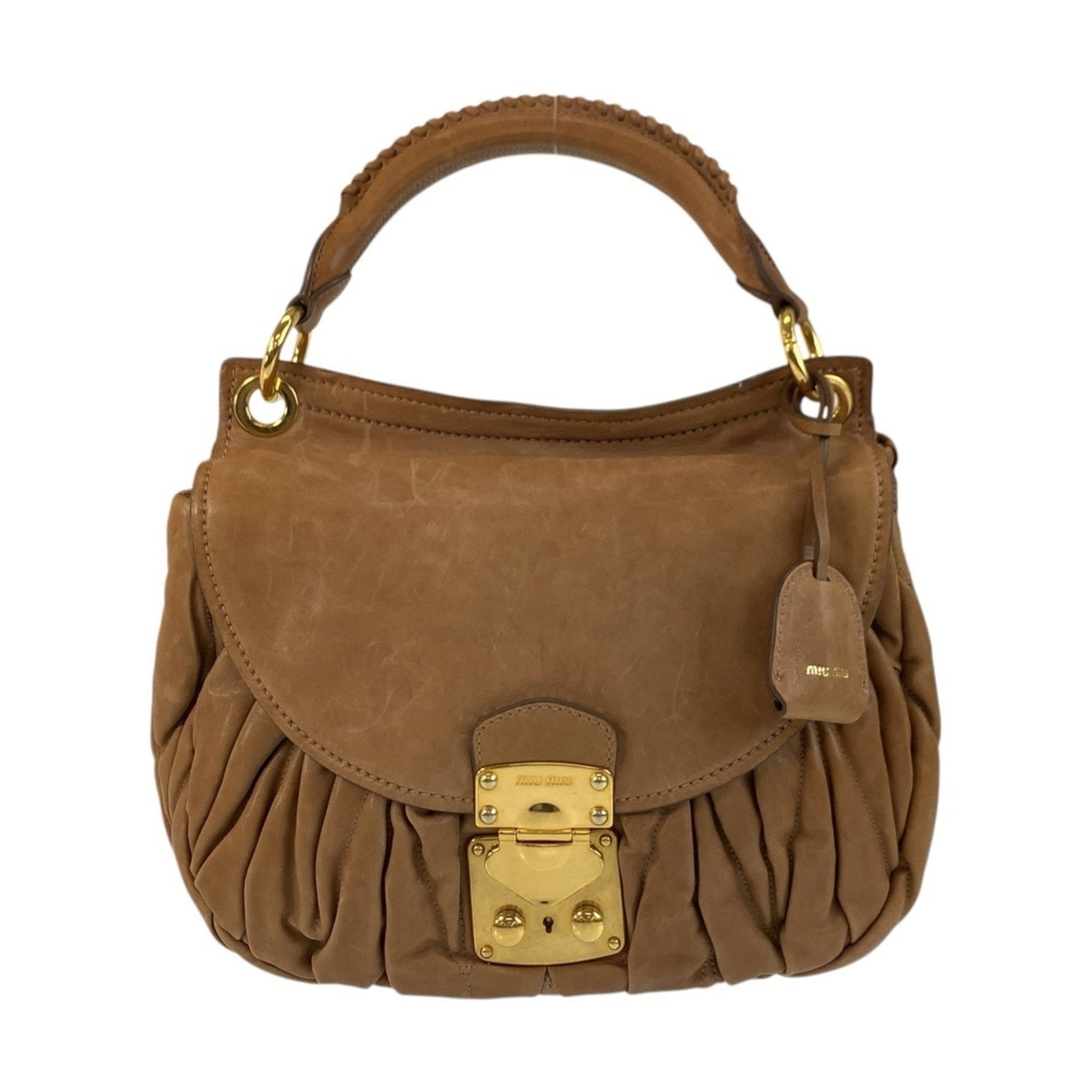 Miu Miu Miu Matelasse Gold Hardware Leather Handbag Shoulder Bag