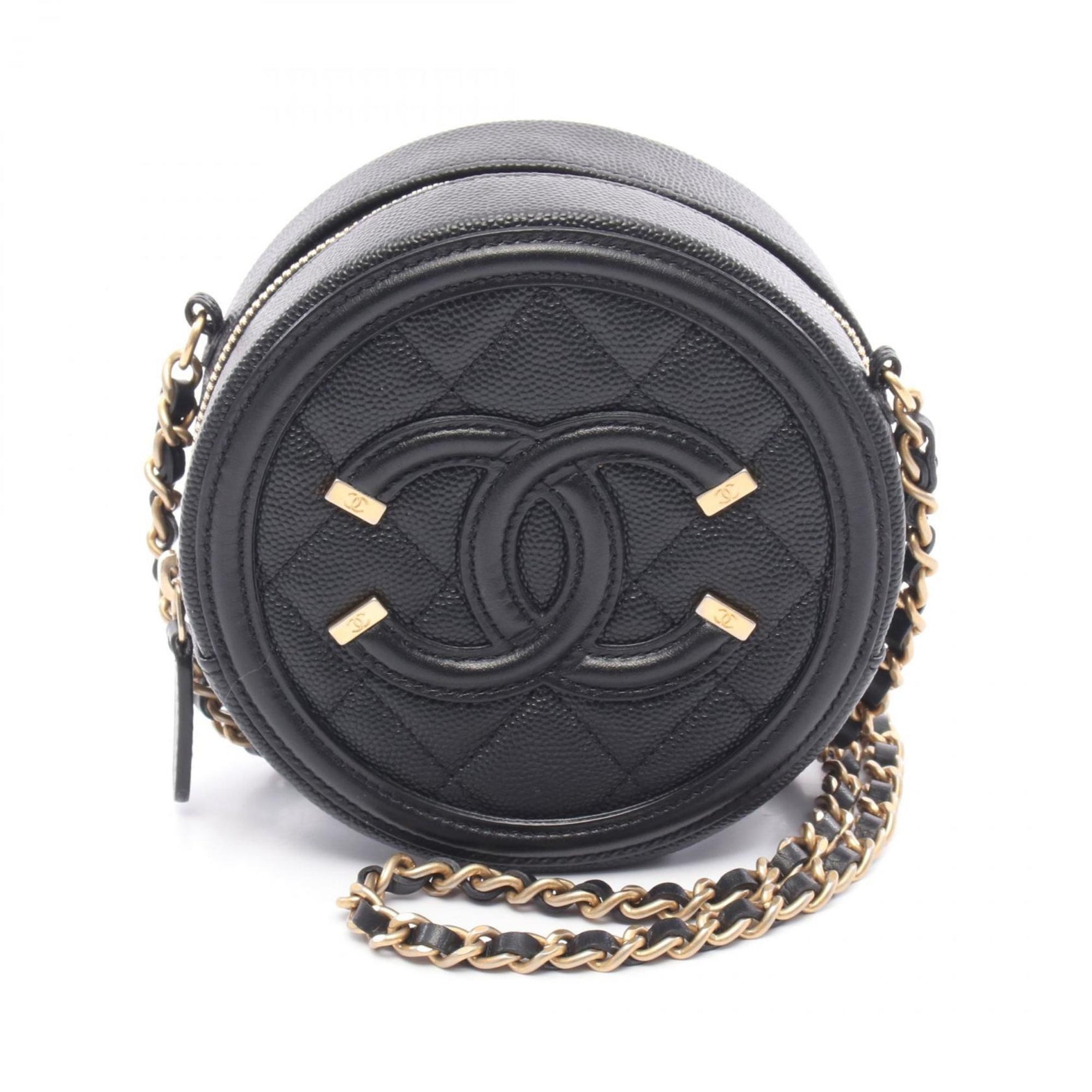 CHANEL CC Filigree Shoulder Bag in Calfskin Leather