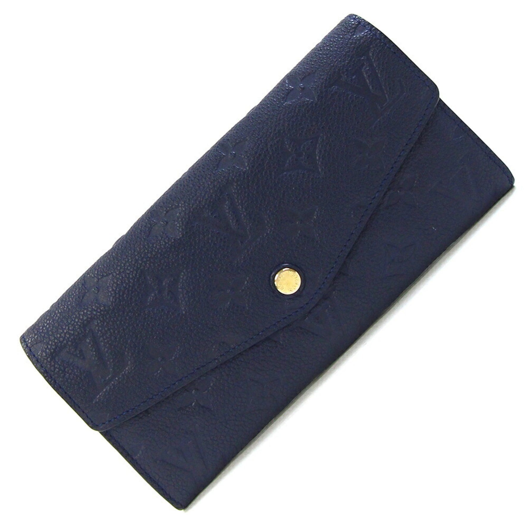 Louis Vuitton Bi-fold Long Wallet Monogram Empreinte Portefeuille Curie's Coin Case Navy