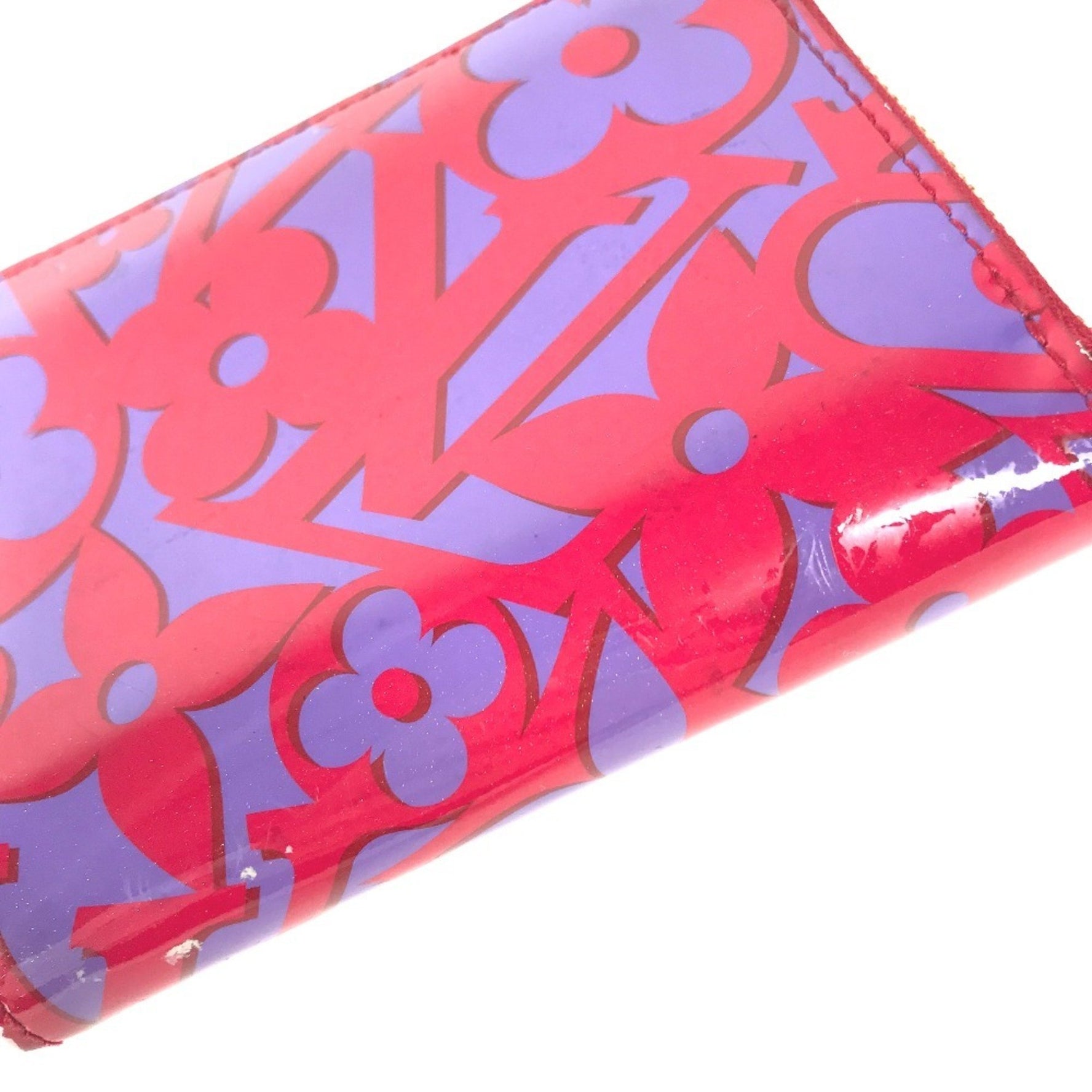 LOUIS VUITTON M90130 2014 Valentine's Day Sweet Monogram Zippy Coin Purse Wallet, Vernis Case, Patent Leather, Women's, Rose Indigo Purple