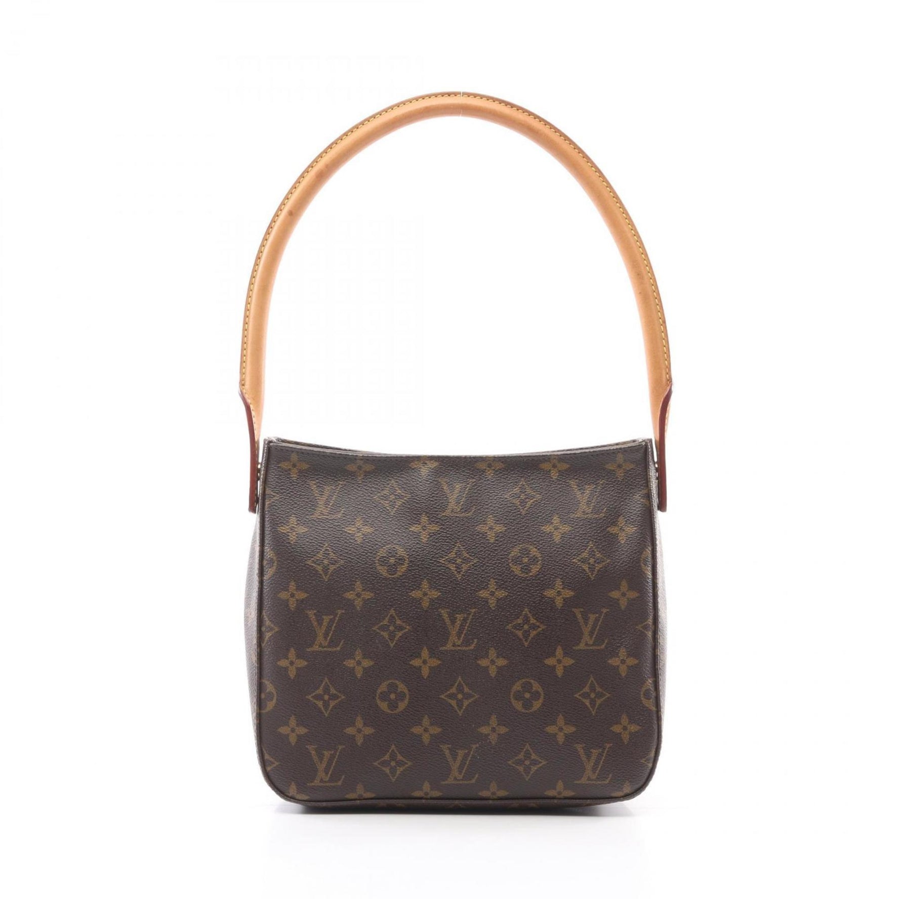 Louis Vuitton Looping MM Monogram Shoulder Bag Coated Canvas Leather Brown