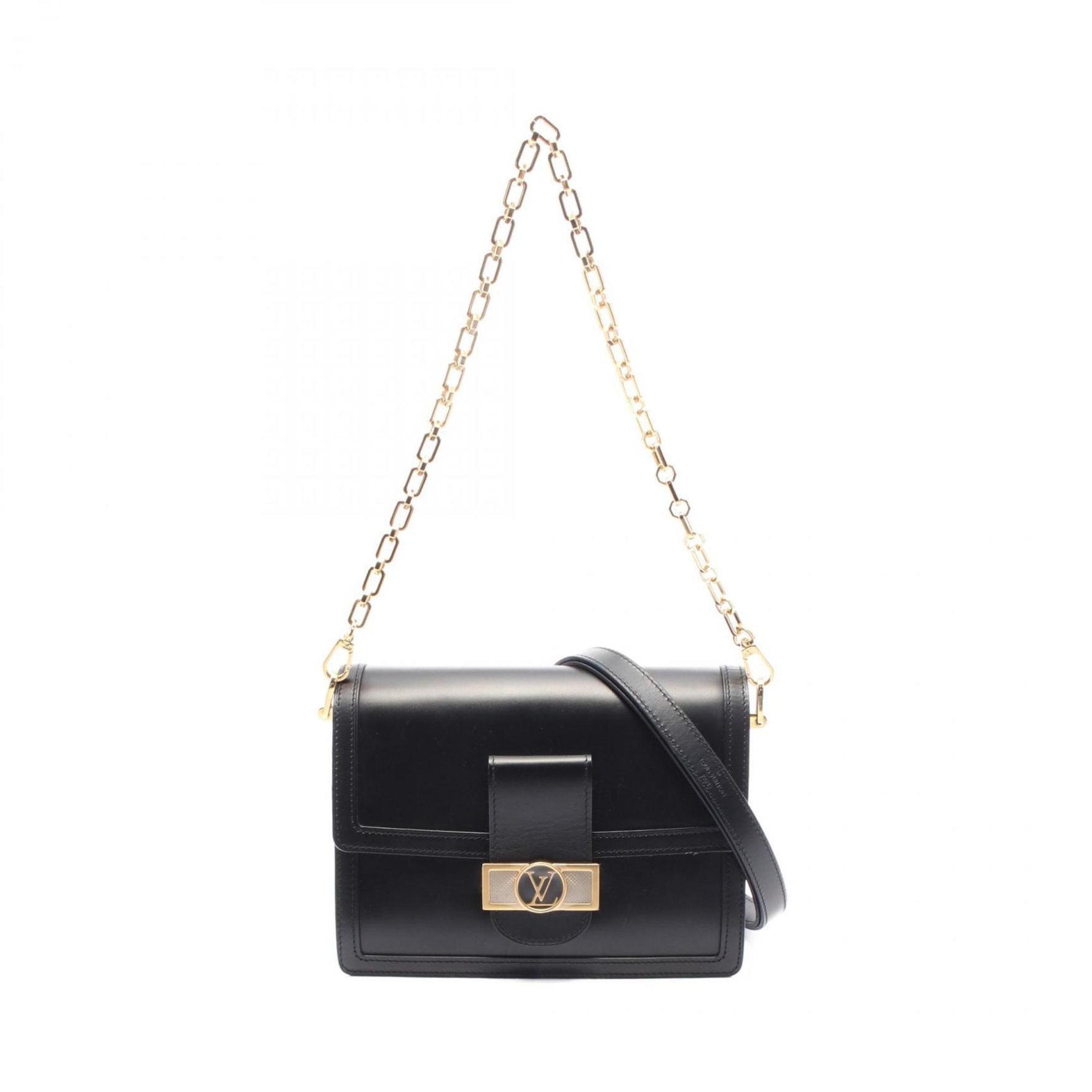 Louis Vuitton Dauphine MM LV Rock Noir Shoulder Bag Leather Black