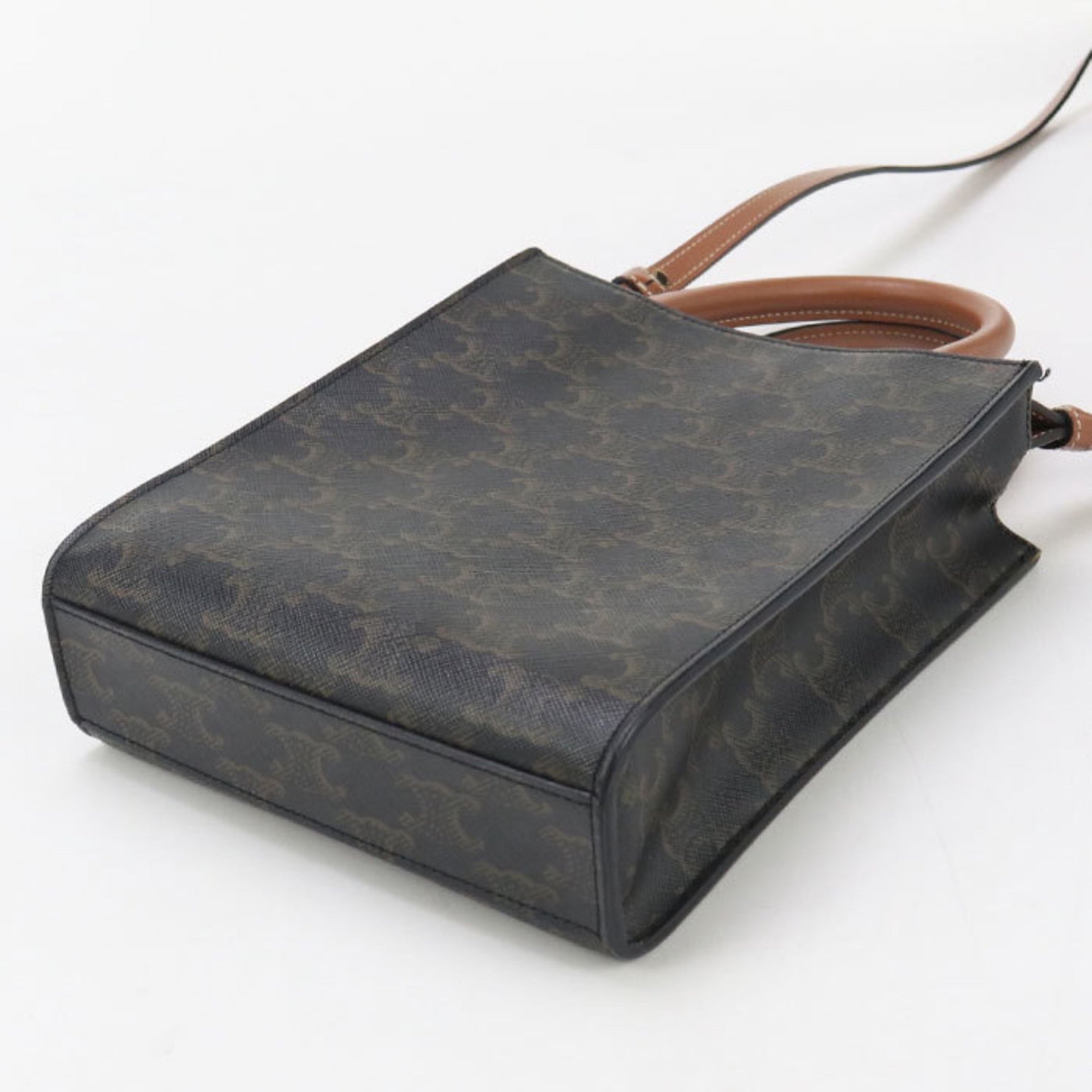 CELINE Mini Vertical Cabas Triomphe Canvas Handbag