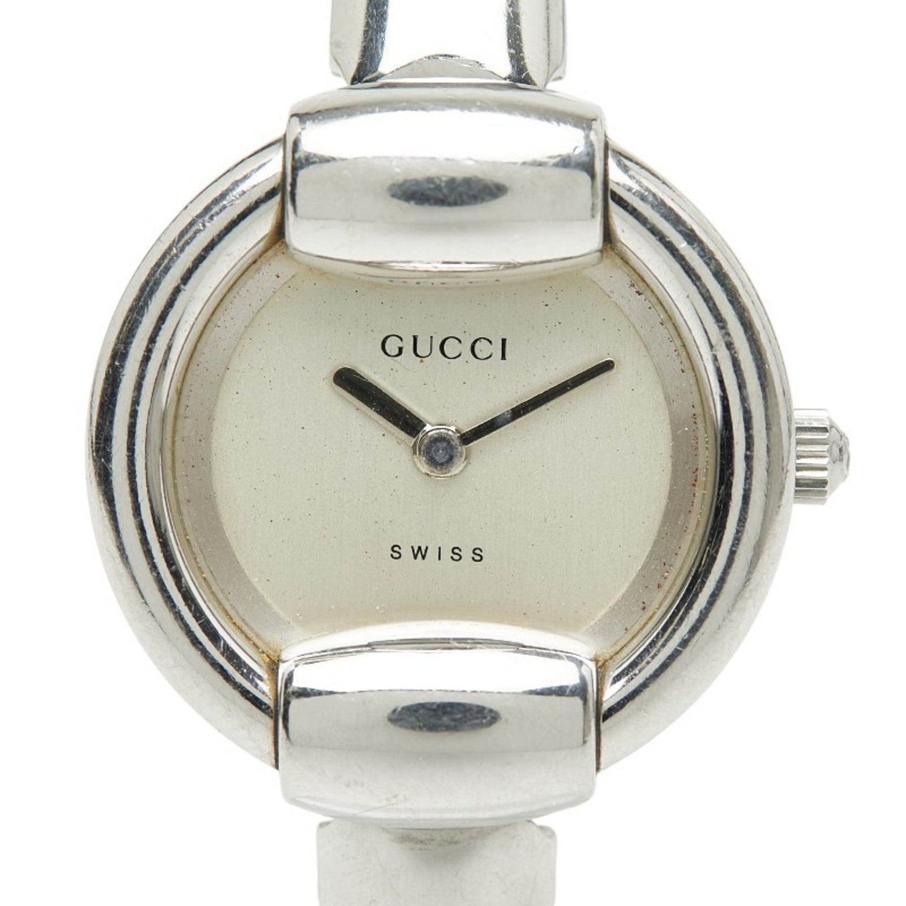 Gucci Bangle Watch, Quartz Movement, Silver Dial, Stainless Steel