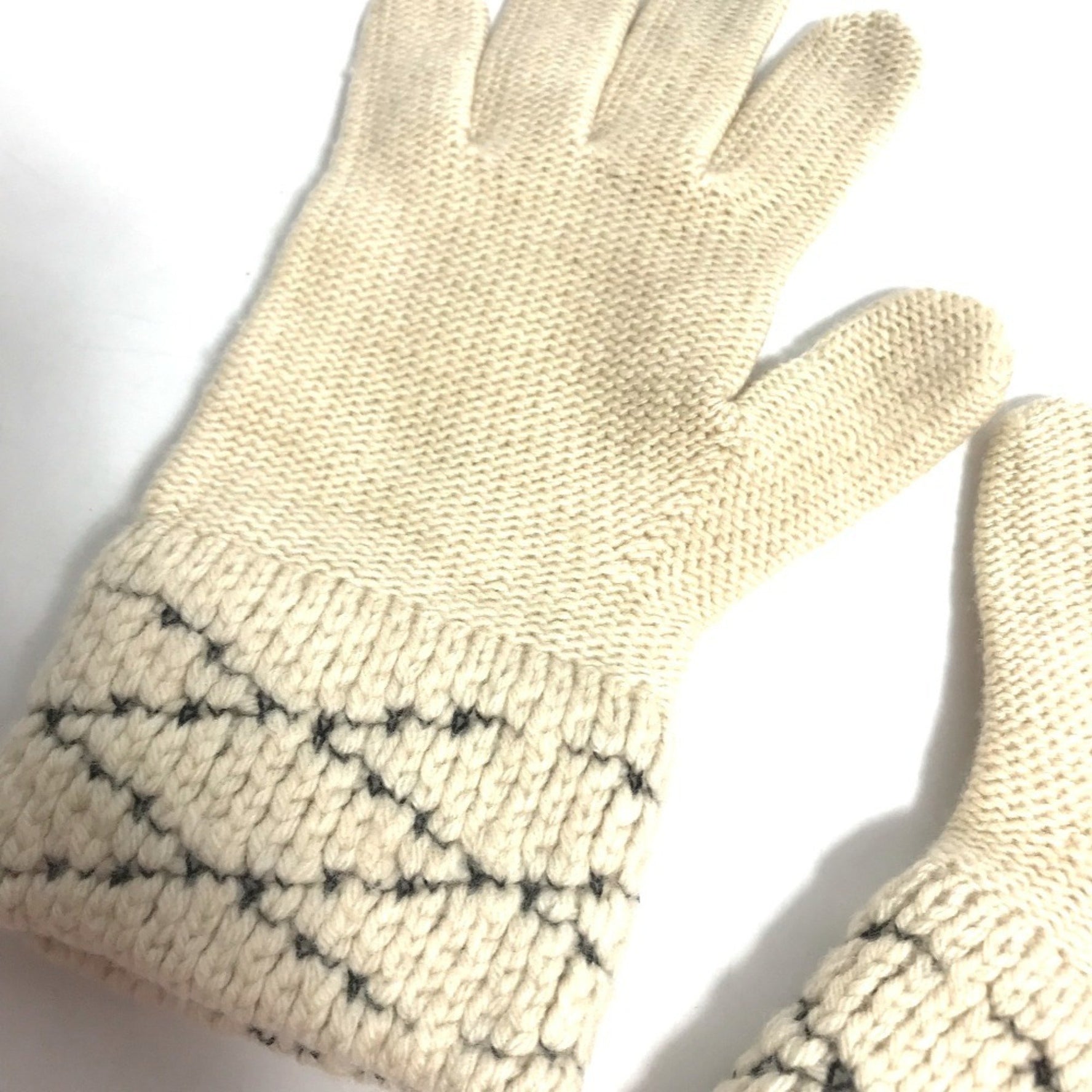 LOUIS VUITTON M58363 Gon Maltage Gloves, Wool/Cashmere, Women's, Beige