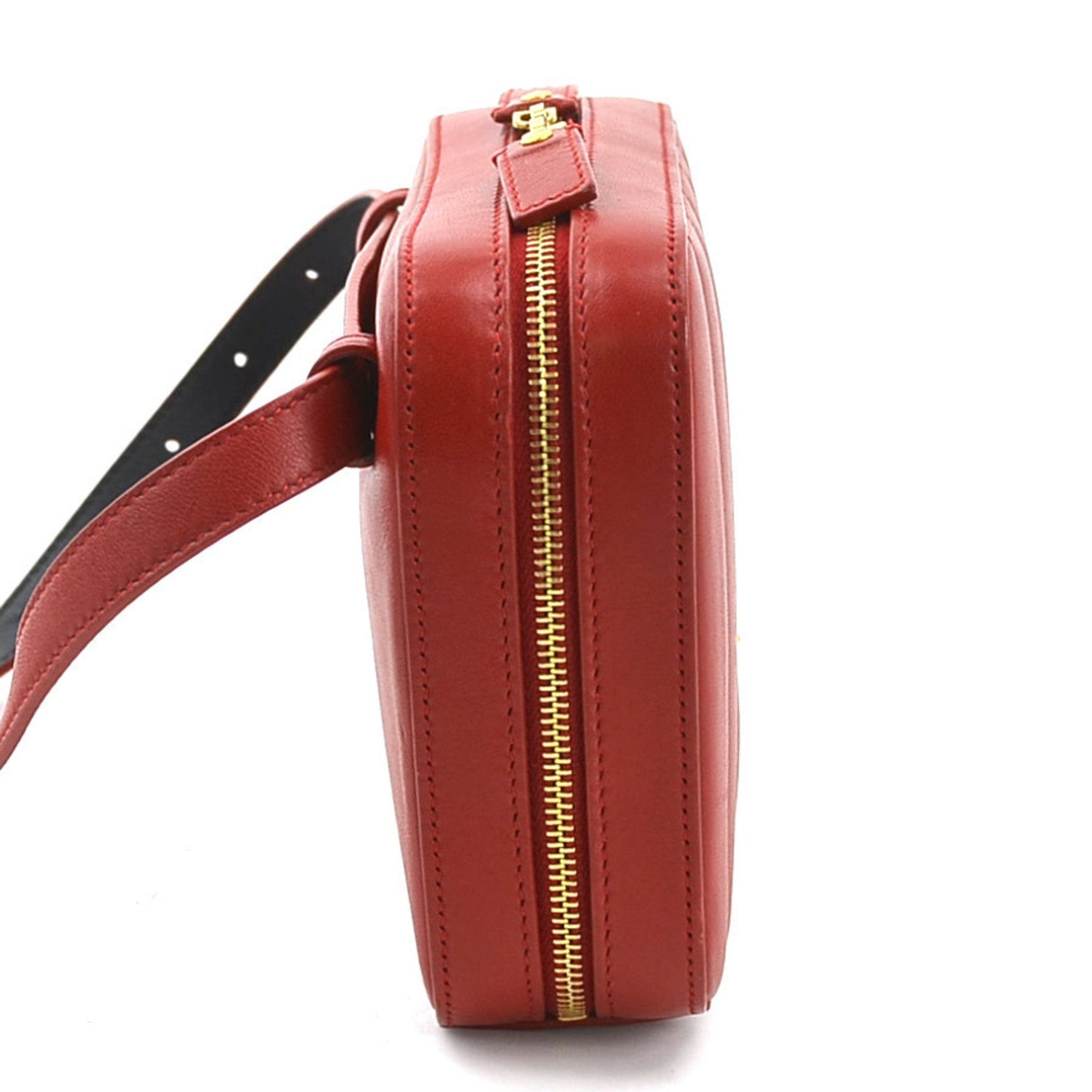 Saint Laurent SAINT LAURENT Waist bag Belt Leather Red Gold Women's e59617a