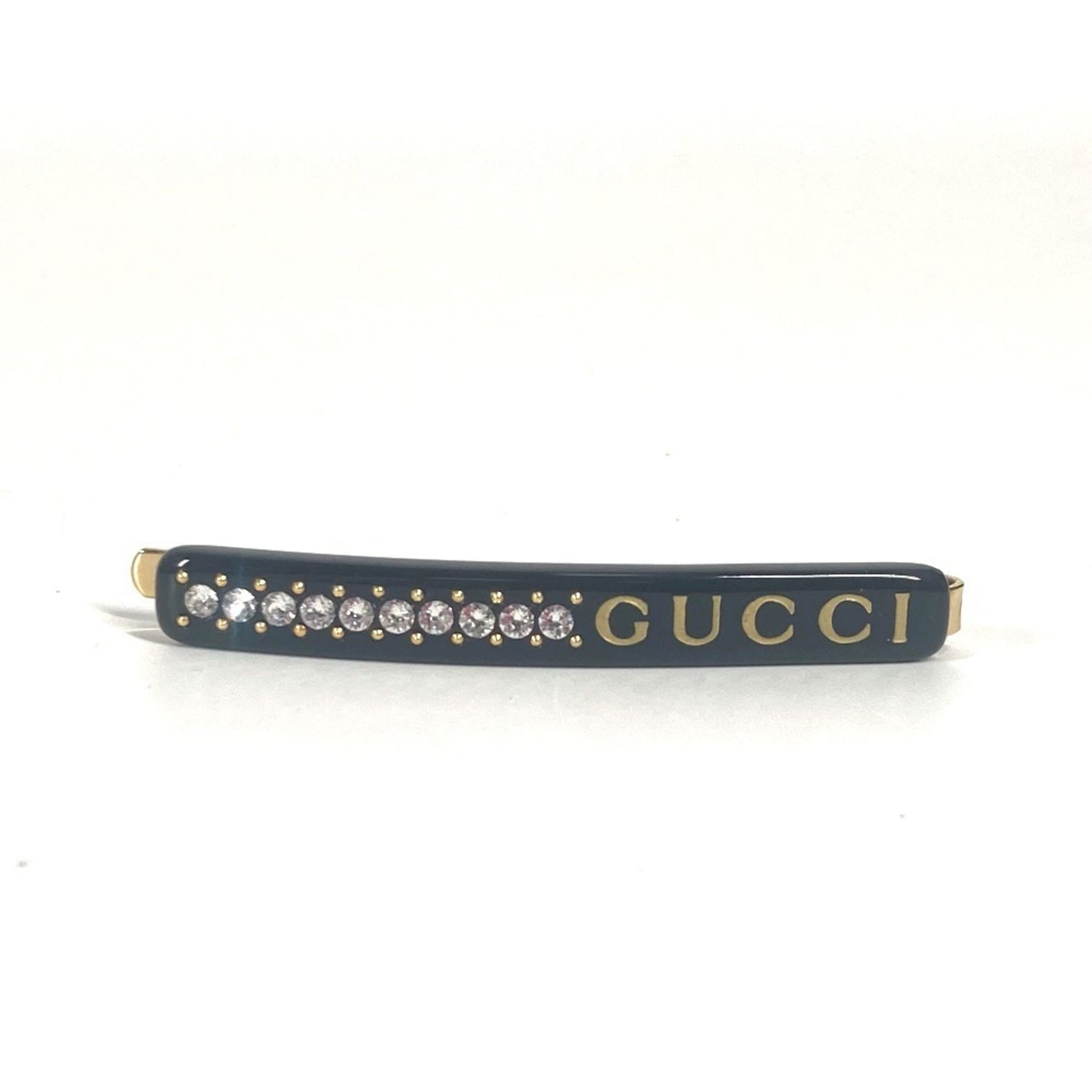 GUCCI GG Logo Rhinestone Hairpin, Plastic